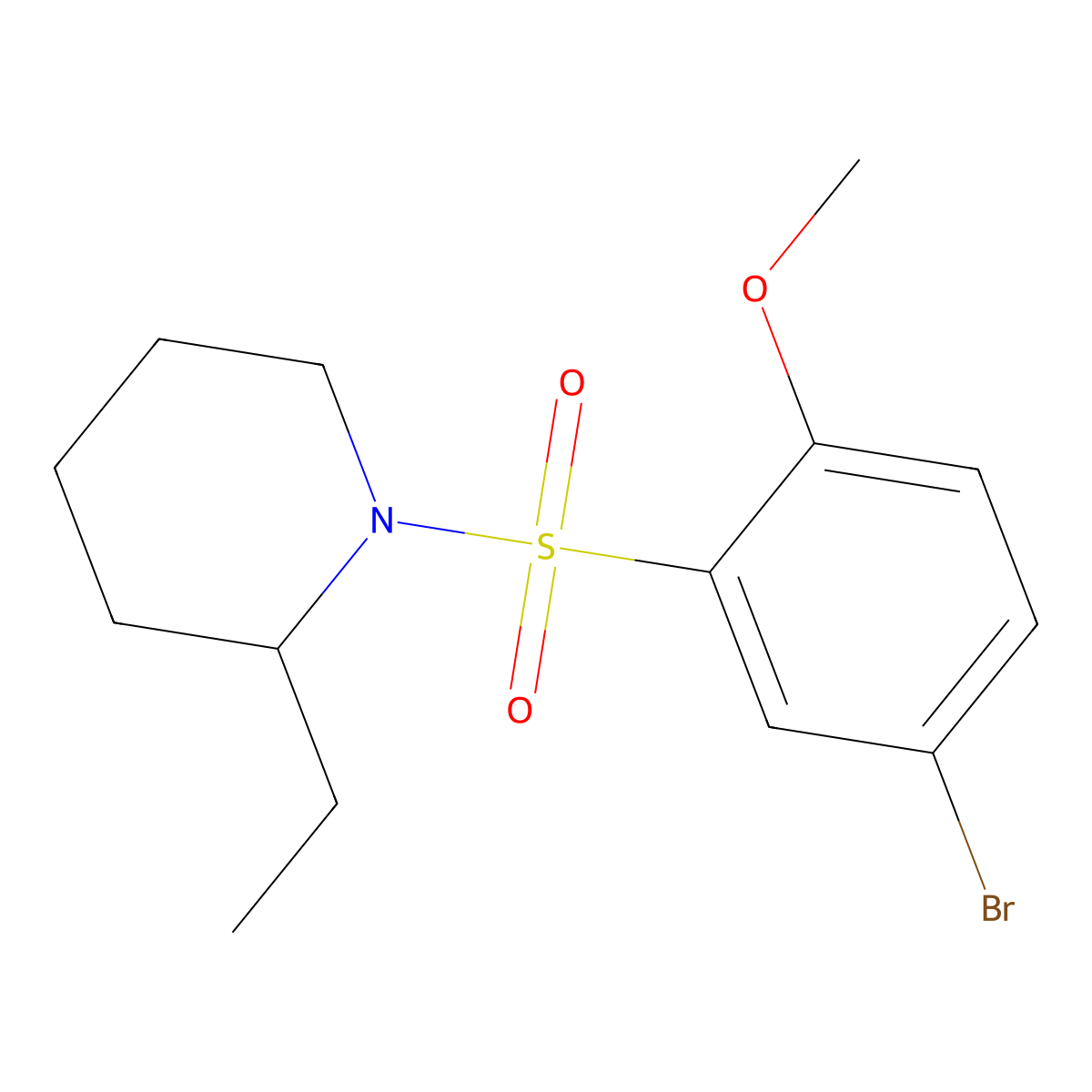 1-(5-Bromo-2-methoxybenzenesulfonyl)-2-ethylpiperidine molecular structure, CAS 477305-67-2