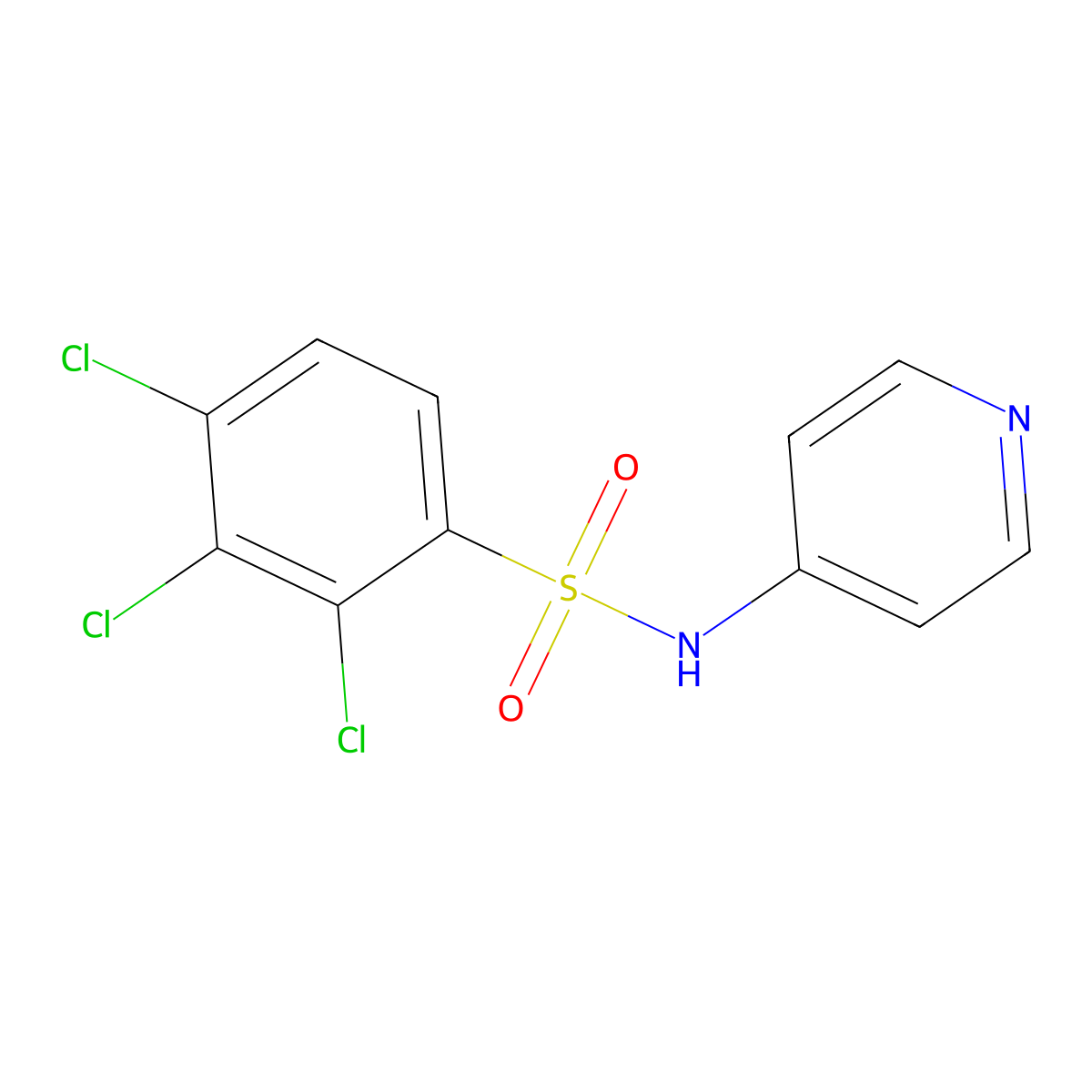4-Pyridyl[(2,3,4-trichlorophenyl)sulfonyl]amine molecular structure, CAS 477306-47-1
