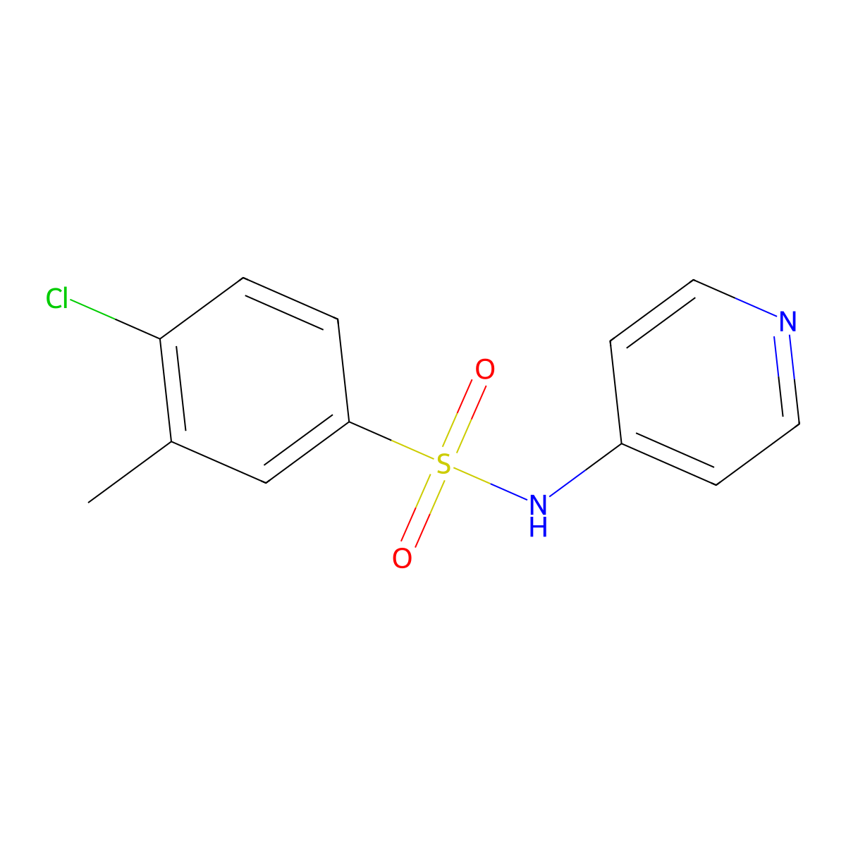 4-chloro-3-methyl-N-(4-pyridinyl)benzenesulfonamide molecular structure, CAS 477306-75-5