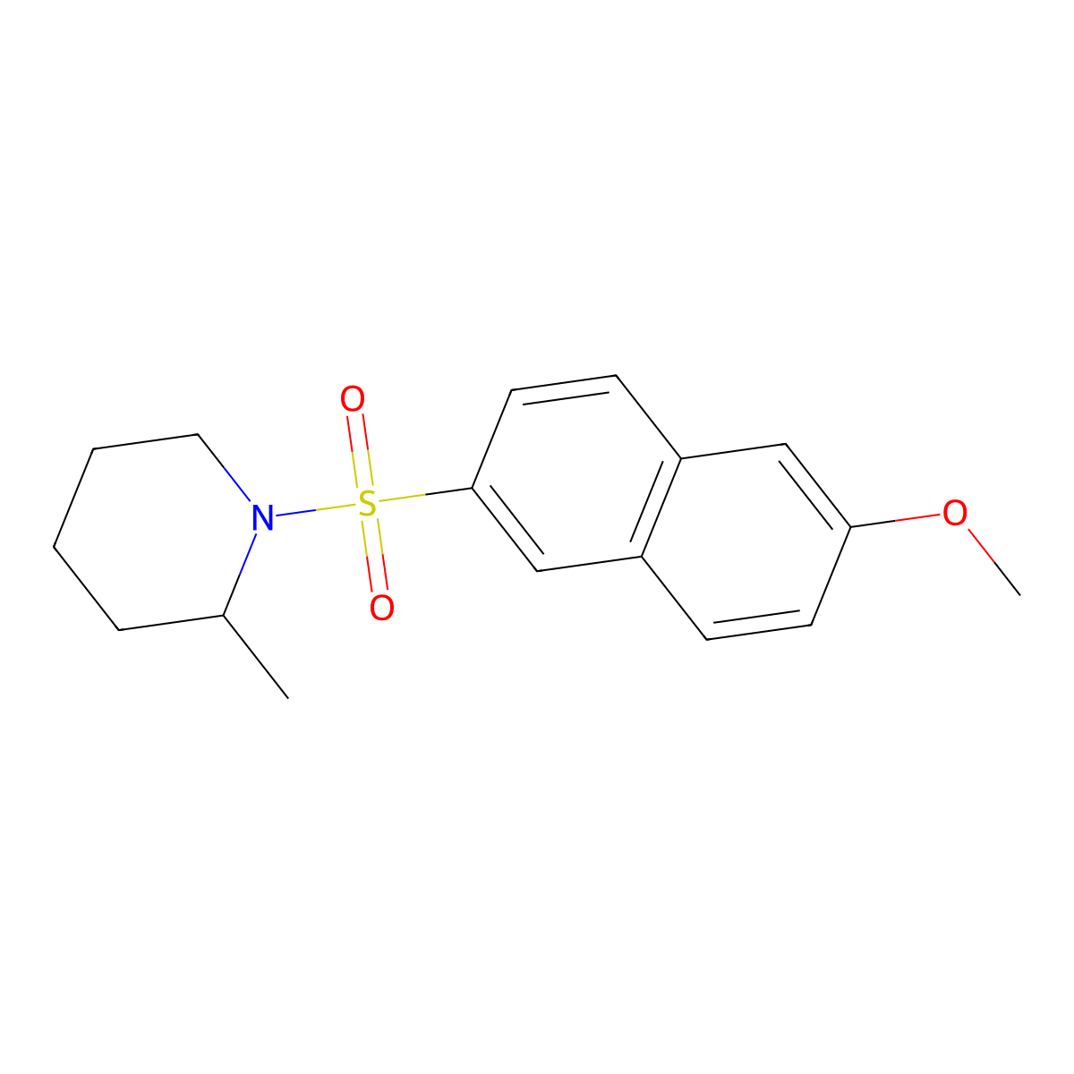 1-[(6-Methoxy-2-naphthyl)sulfonyl]-2-methylpiperidine molecular structure, CAS 477307-03-2