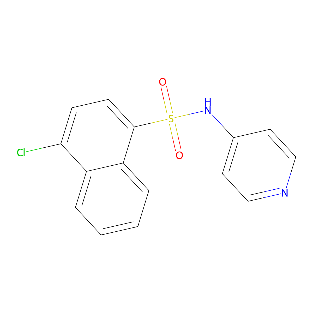 4-chloro-N-pyridin-4-ylnaphthalene-1-sulfonamide molecular structure, CAS 477307-45-2