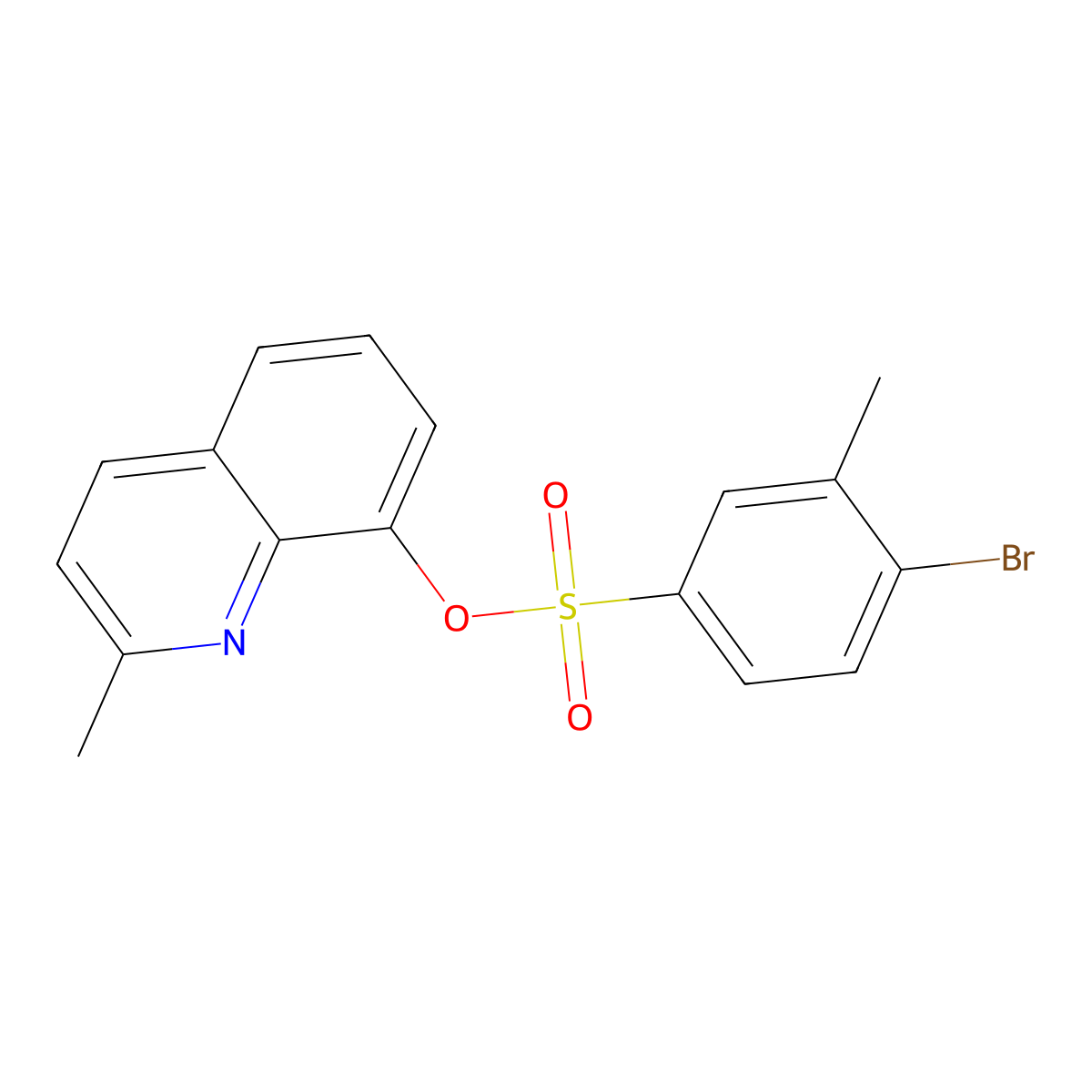 2-Methylquinolin-8-yl 4-bromo-3-methylbenzene-1-sulfonate molecular structure, CAS 477308-59-1