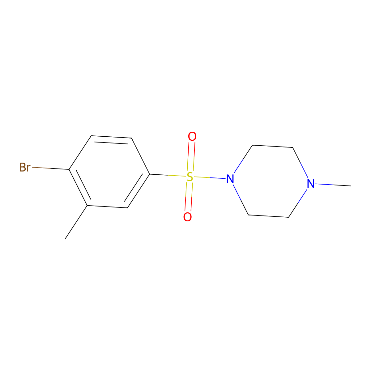 1-[(4-Bromo-3-methylphenyl)sulfonyl]-4-methylpiperazine molecular structure, CAS 477308-68-2
