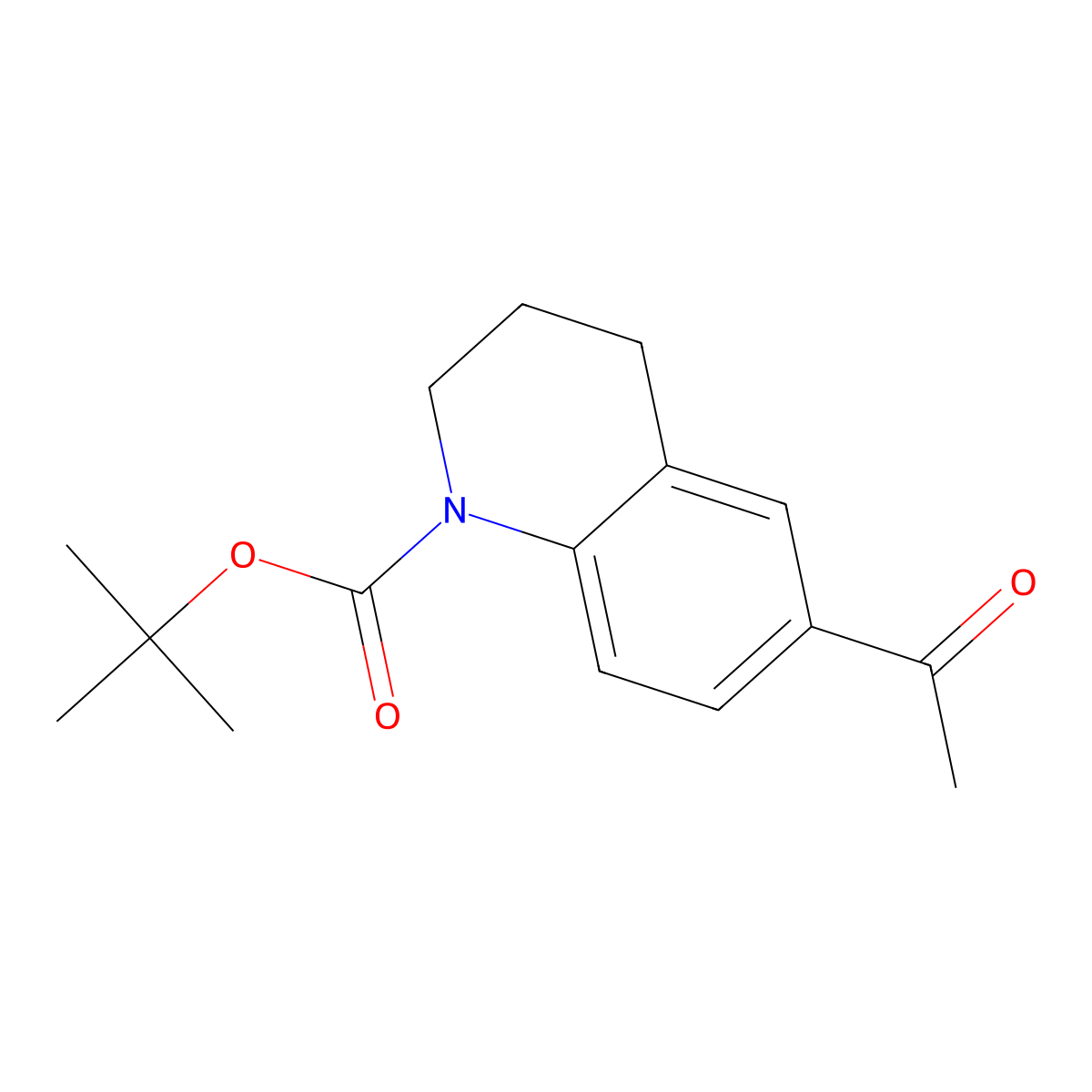 tert-butyl 6-acetyl-3,4-dihydro-2H-quinoline-1-carboxylate molecular structure, CAS 477312-79-1