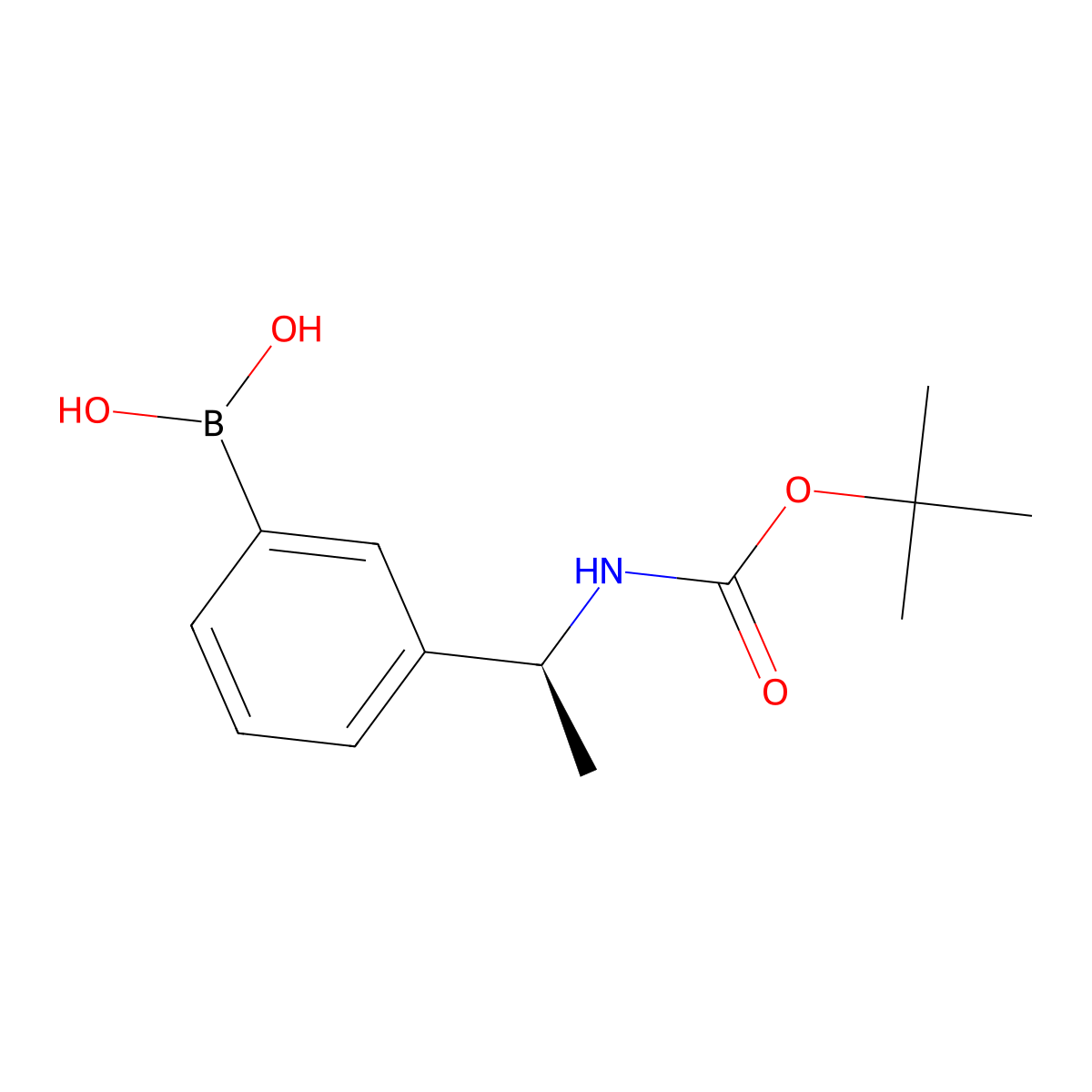 3-[(S)-1-(N-BOC-Amino)ethyl]phenylboronic acid molecular structure, CAS 477312-91-7