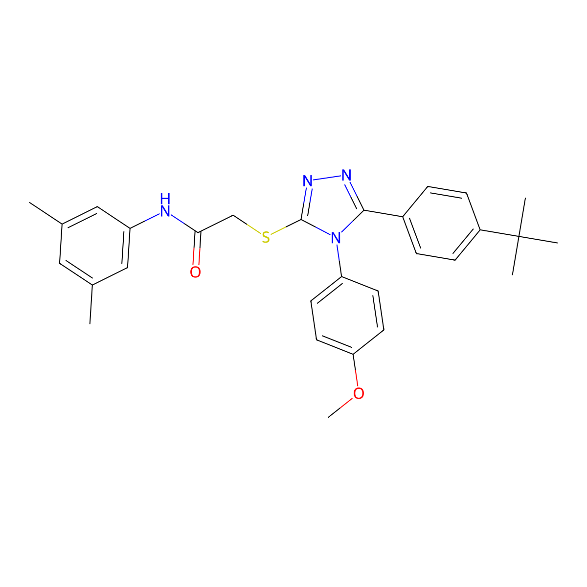 2-{[5-(4-Tert-butylphenyl)-4-(4-methoxyphenyl)-4H-1,2,4-triazol-3-YL]sulfanyl}-N-(3,5-dimethylphenyl)acetamide molecular structure, CAS 477313-52-3
