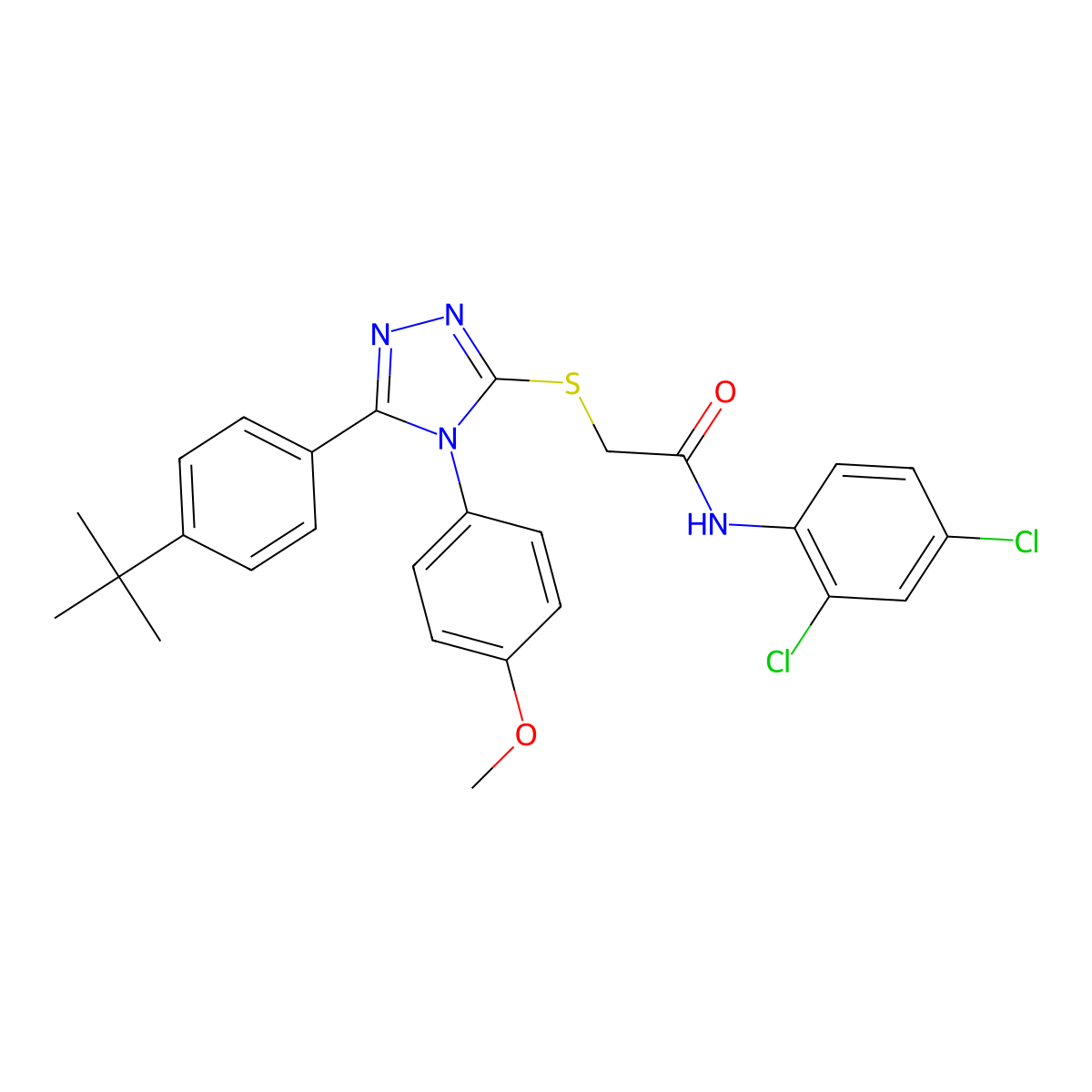 2-{[5-(4-Tert-butylphenyl)-4-(4-methoxyphenyl)-4H-1,2,4-triazol-3-YL]sulfanyl}-N-(2,4-dichlorophenyl)acetamide molecular structure, CAS 477313-55-6