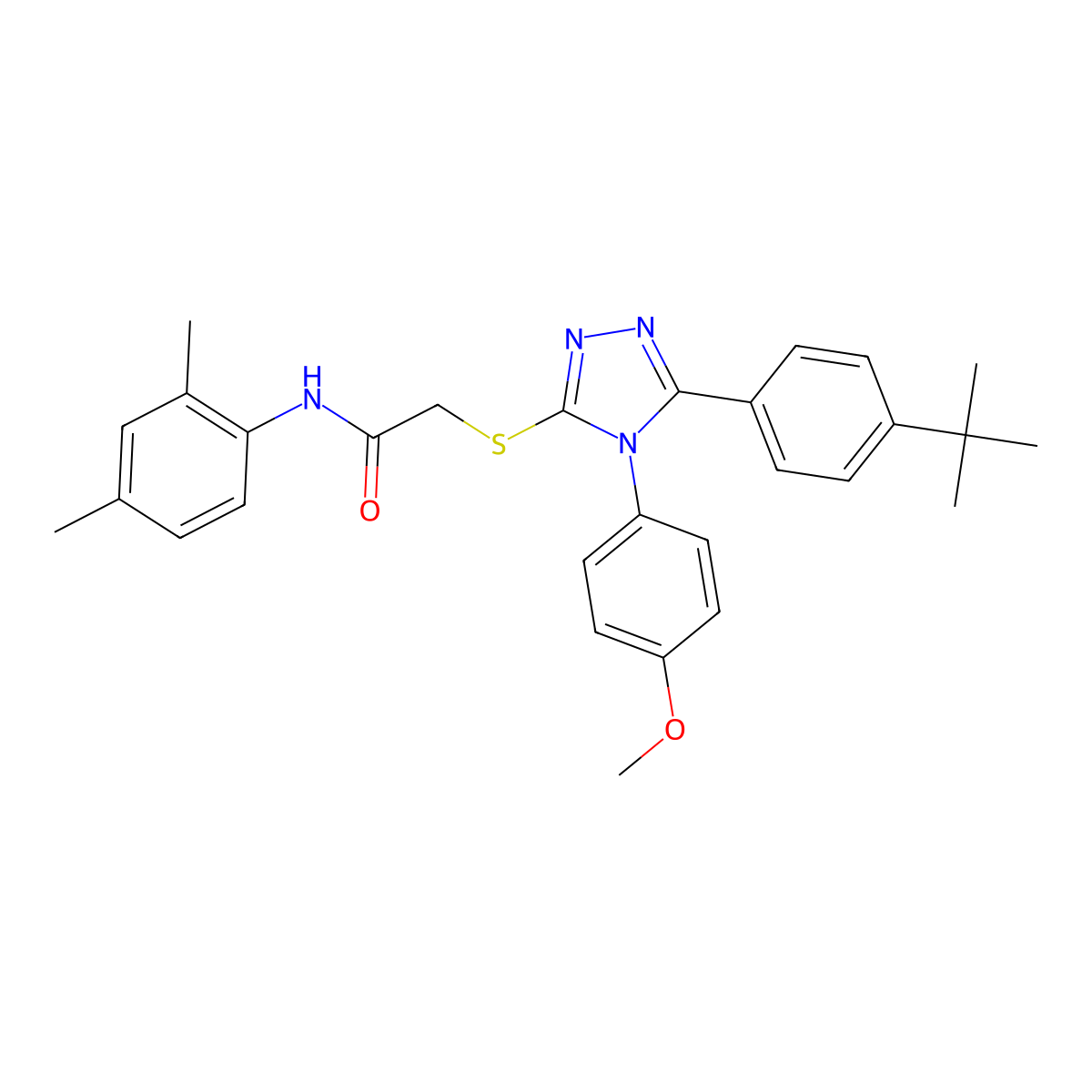 2-{[5-(4-Tert-butylphenyl)-4-(4-methoxyphenyl)-4H-1,2,4-triazol-3-YL]sulfanyl}-N-(2,4-dimethylphenyl)acetamide molecular structure, CAS 477313-65-8