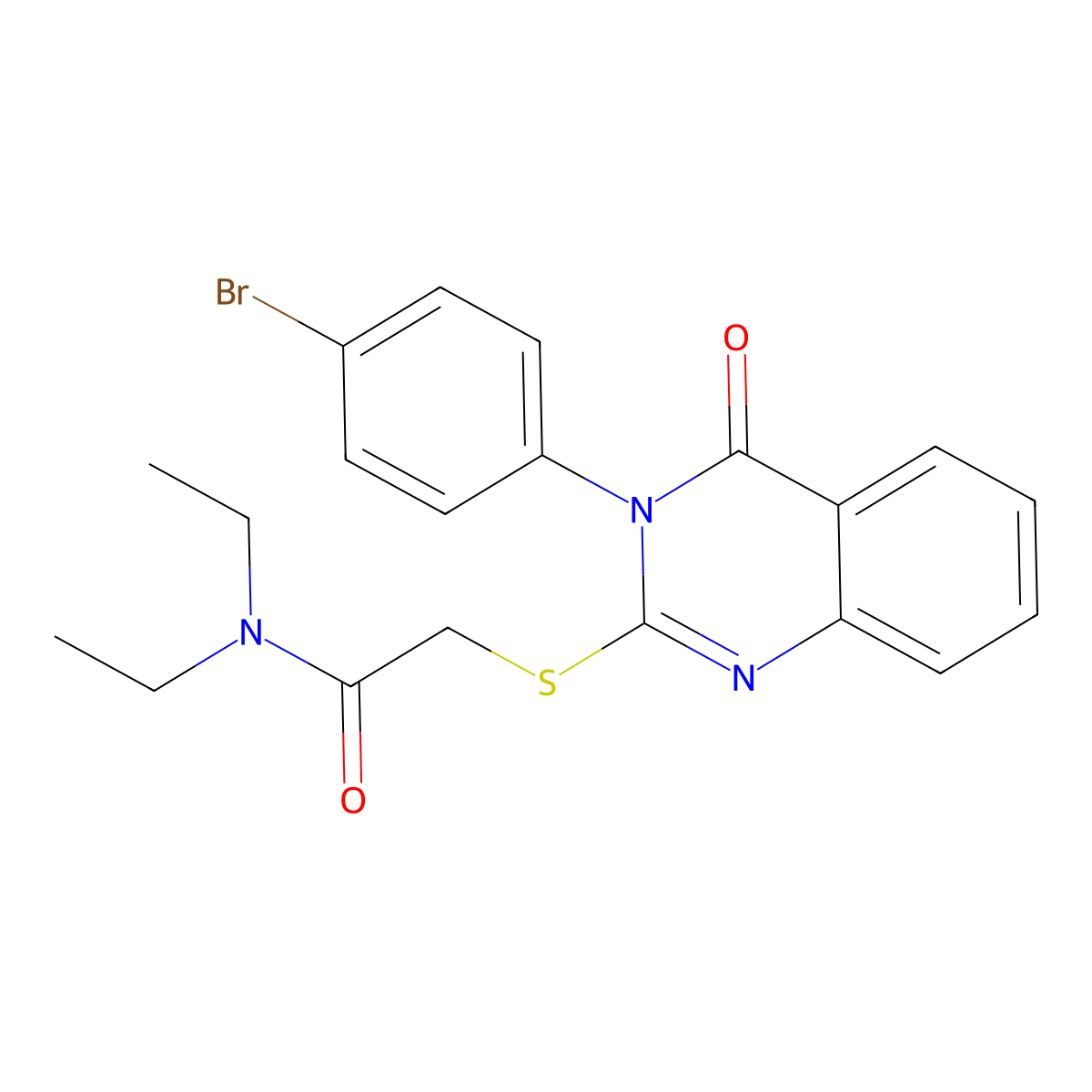 2-((3-(4-Bromo-PH)-4-oxo-3,4-dihydro-2-quinazolinyl)thio)-N,N-diethylacetamide molecular structure, CAS 477313-81-8