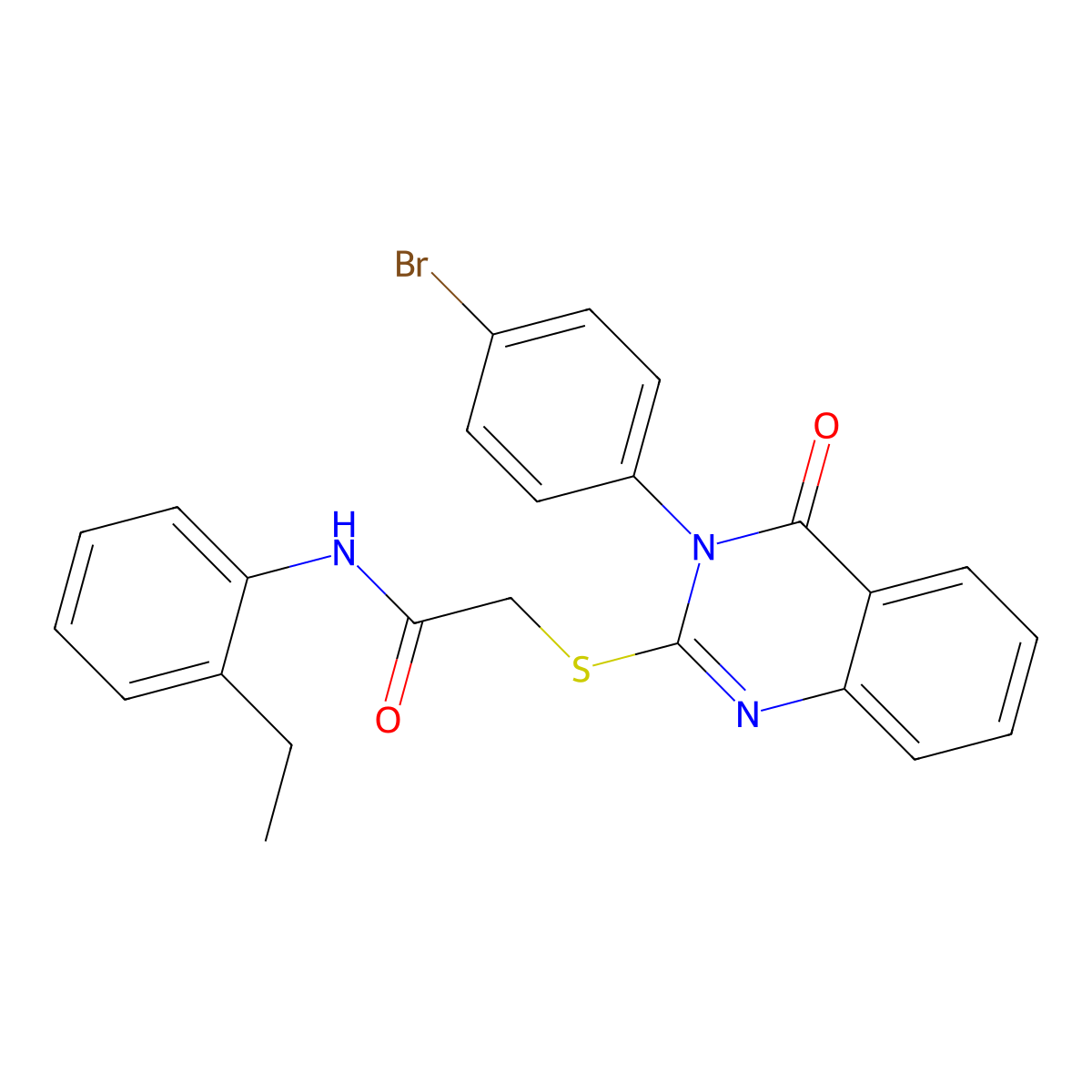 2-((3-(4-BR-PH)-4-Oxo-3,4-dihydro-2-quinazolinyl)thio)-N-(2-ethyl-PH)acetamide molecular structure, CAS 477313-84-1