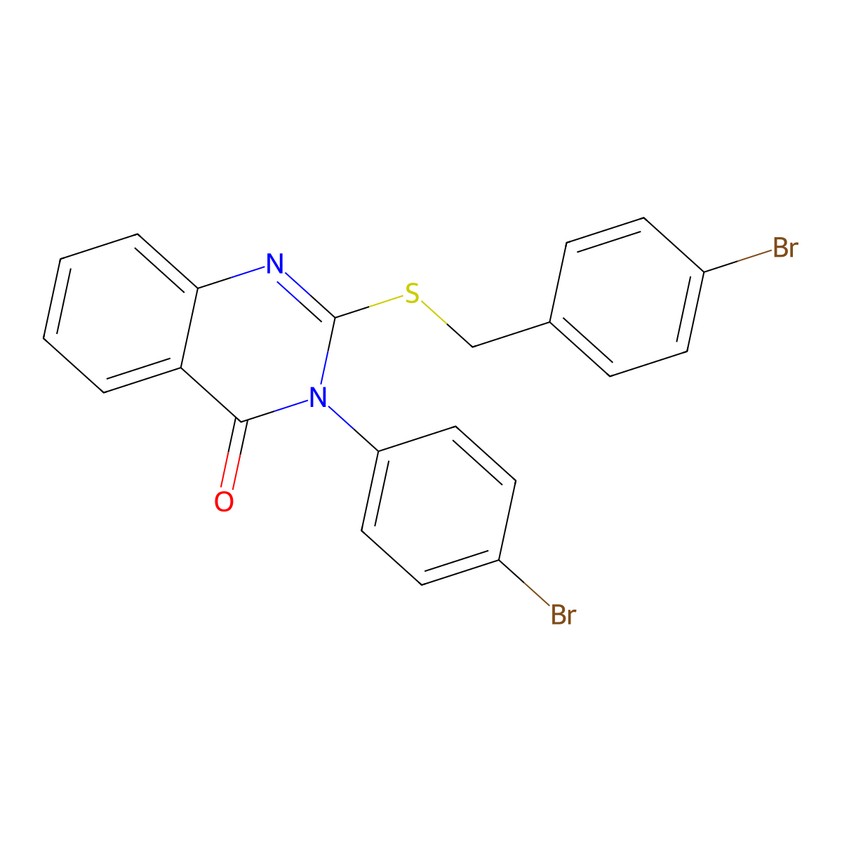 2-((4-Bromobenzyl)thio)-3-(4-bromophenyl)-4(3H)-quinazolinone molecular structure, CAS 477313-85-2