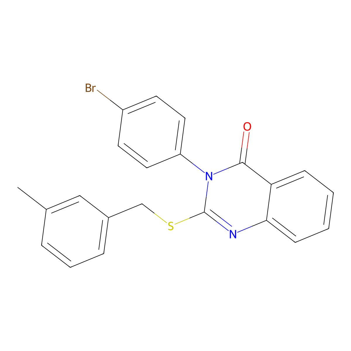 3-(4-Bromophenyl)-2-((3-methylbenzyl)thio)-4(3H)-quinazolinone molecular structure, CAS 477318-60-8