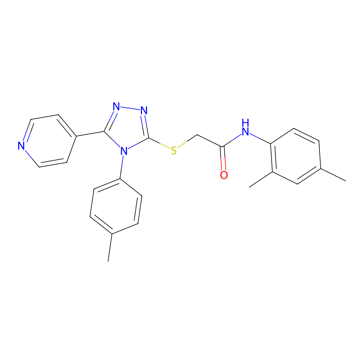 N-(2,4-Dimethylphenyl)-2-{[4-(4-methylphenyl)-5-(4-pyridinyl)-4H-1,2,4-triazol-3-YL]sulfanyl}acetamide molecular structure, CAS 477318-77-7