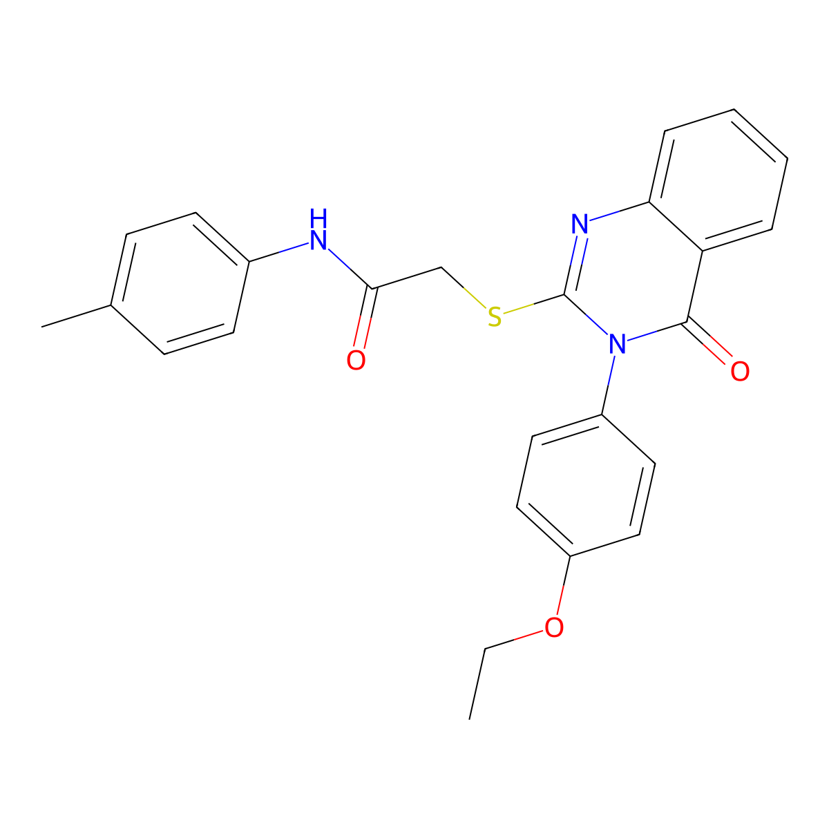 2-((3-(4-Ethoxyphenyl)-4-oxo-3,4-dihydro-2-quinazolinyl)sulfanyl)-N-(4-methylphenyl)acetamide molecular structure, CAS 477318-79-9
