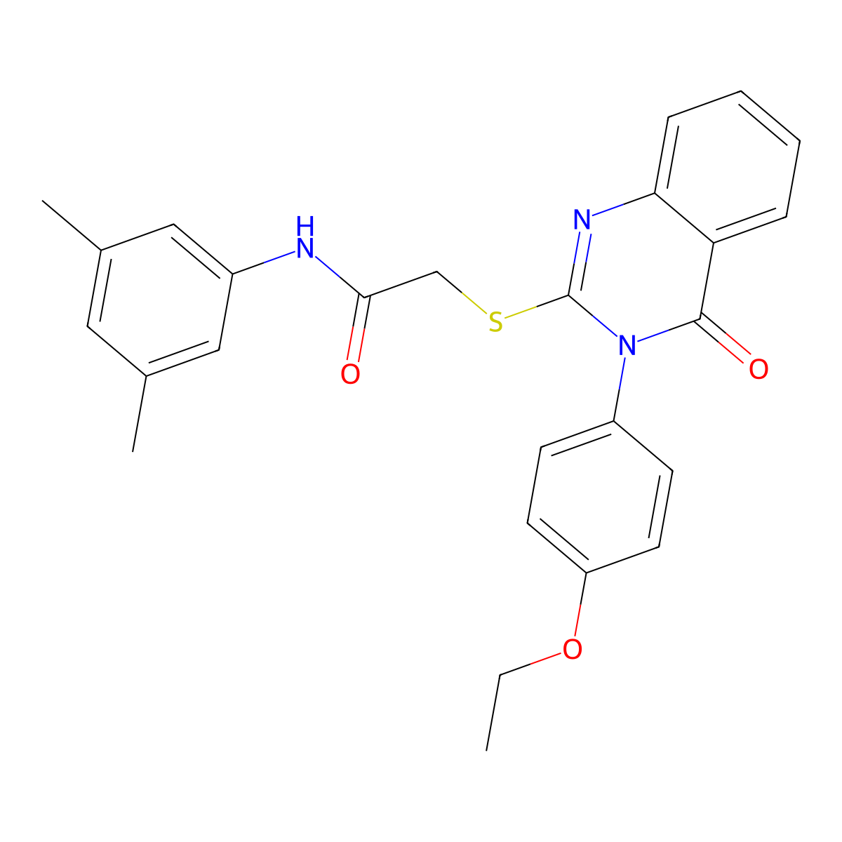 N-(3,5-Dimethylphenyl)-2-((3-(4-ethoxyphenyl)-4-oxo-3,4-dihydro-2-quinazolinyl)sulfanyl)acetamide molecular structure, CAS 477318-80-2