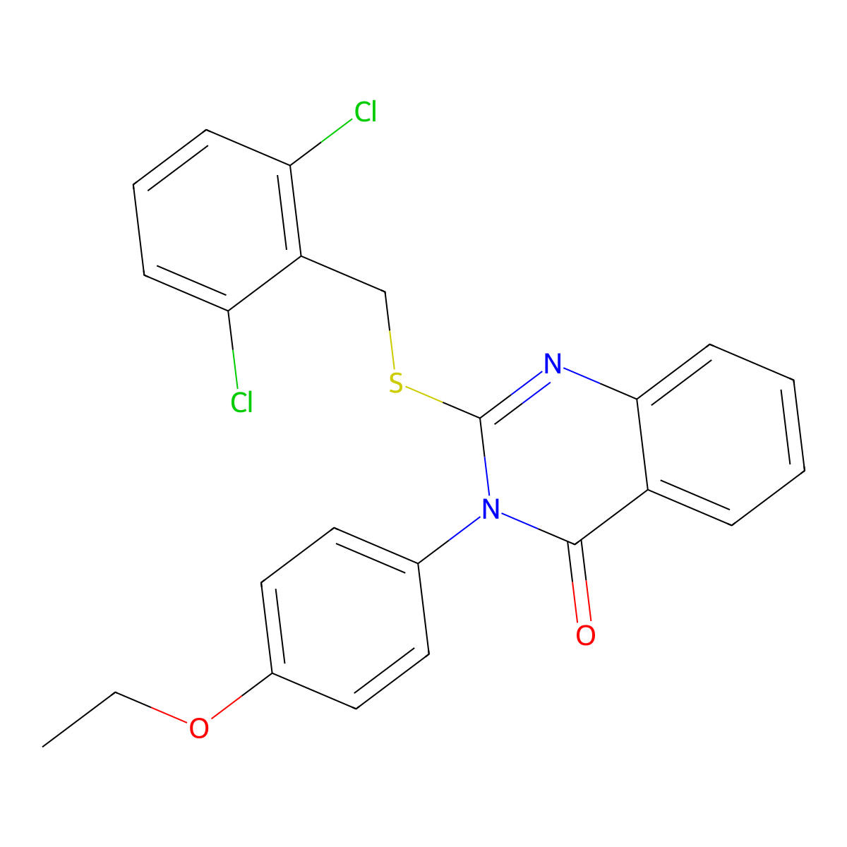 2-((2,6-Dichlorobenzyl)thio)-3-(4-ethoxyphenyl)-4(3H)-quinazolinone molecular structure, CAS 477318-82-4