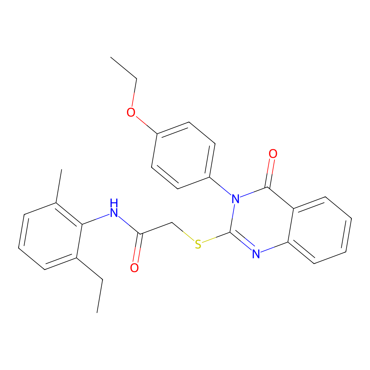 2-{[3-(4-Ethoxyphenyl)-4-oxo-3,4-dihydro-2-quinazolinyl]sulfanyl}-N-(2-ethyl-6-methylphenyl)acetamide molecular structure, CAS 477318-84-6