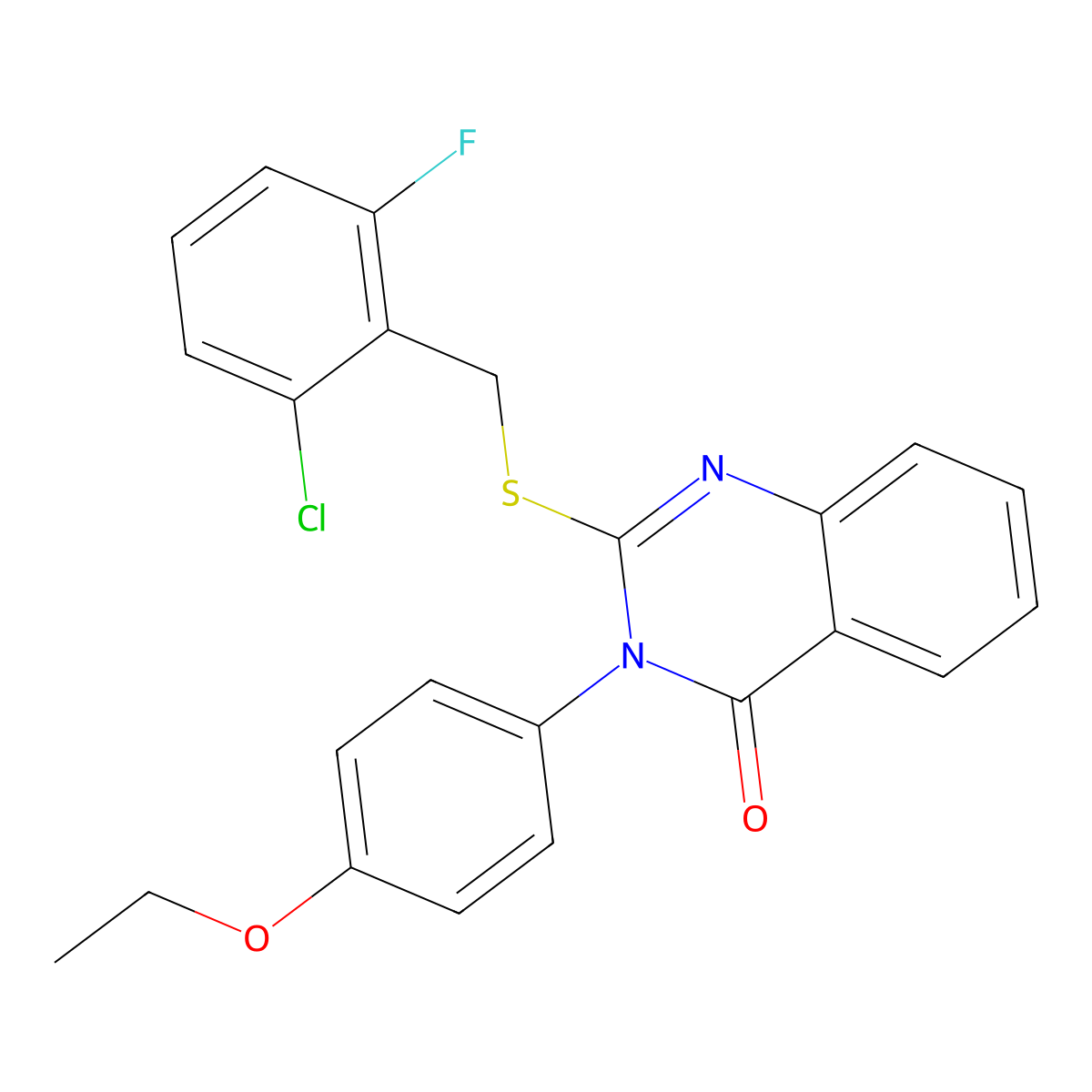 2-((2-Chloro-6-fluorobenzyl)thio)-3-(4-ethoxyphenyl)-4(3H)-quinazolinone molecular structure, CAS 477318-86-8