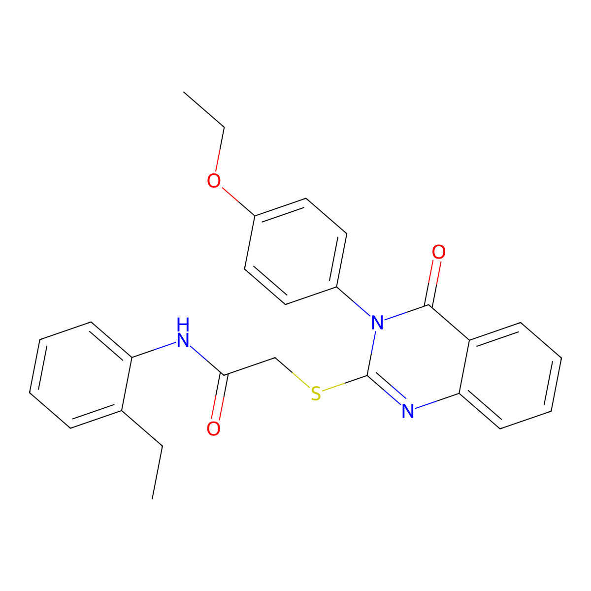 2-((3-(4-Ethoxy-PH)-4-oxo-3,4-dihydro-2-quinazolinyl)thio)-N-(2-ET-PH)acetamide molecular structure, CAS 477318-87-9