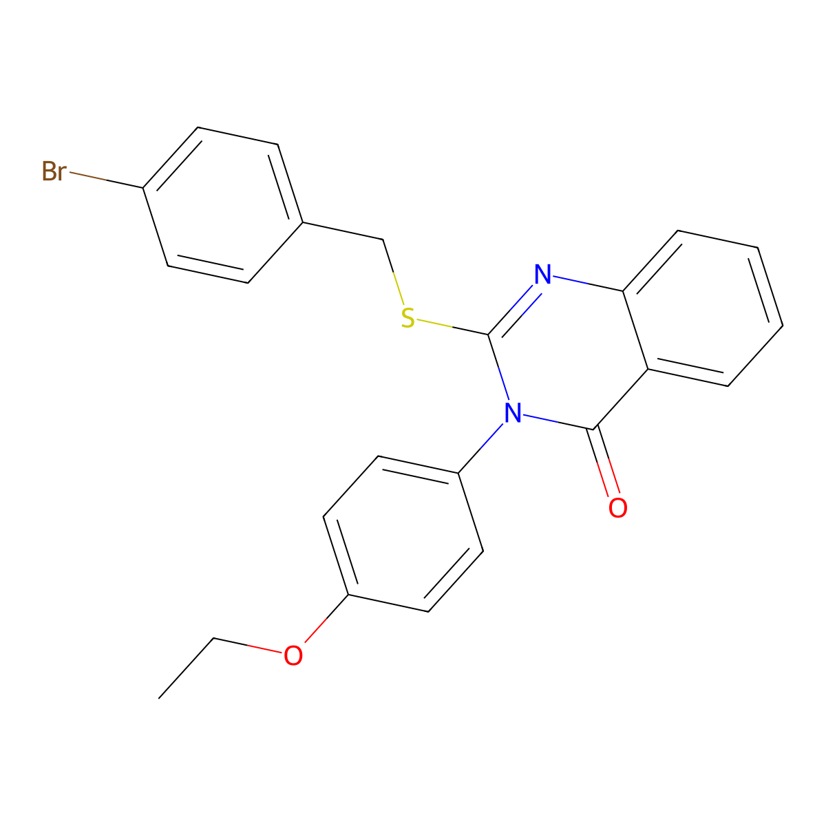 2-((4-Bromobenzyl)thio)-3-(4-ethoxyphenyl)-4(3H)-quinazolinone molecular structure, CAS 477318-88-0