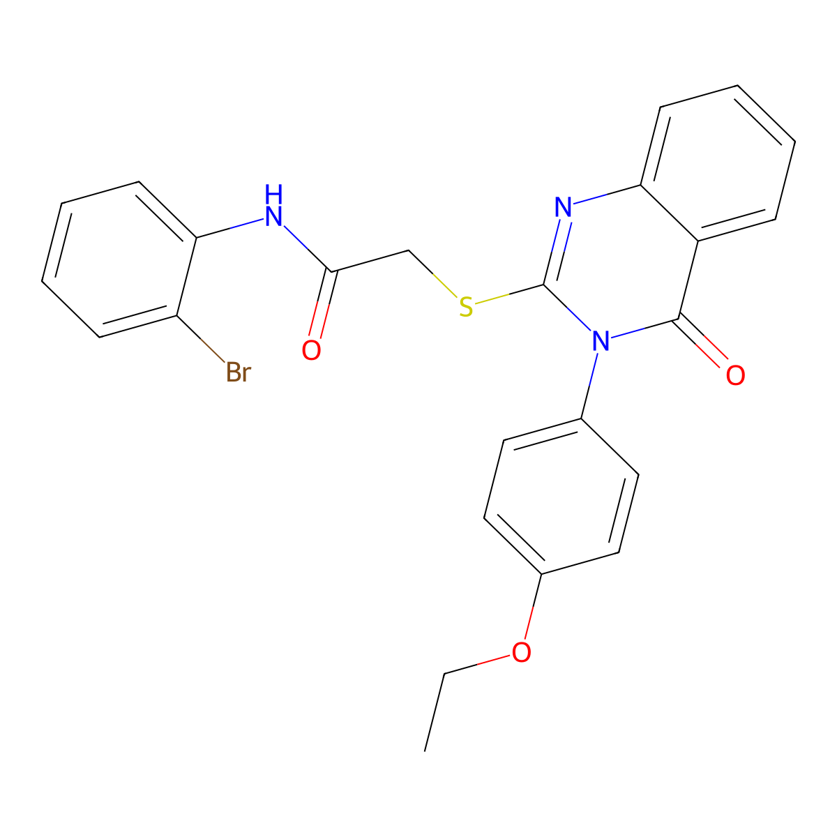 N-(2-BR-PH)-2-((3-(4-Ethoxy-PH)-4-oxo-3,4-dihydro-2-quinazolinyl)thio)acetamide molecular structure, CAS 477318-89-1