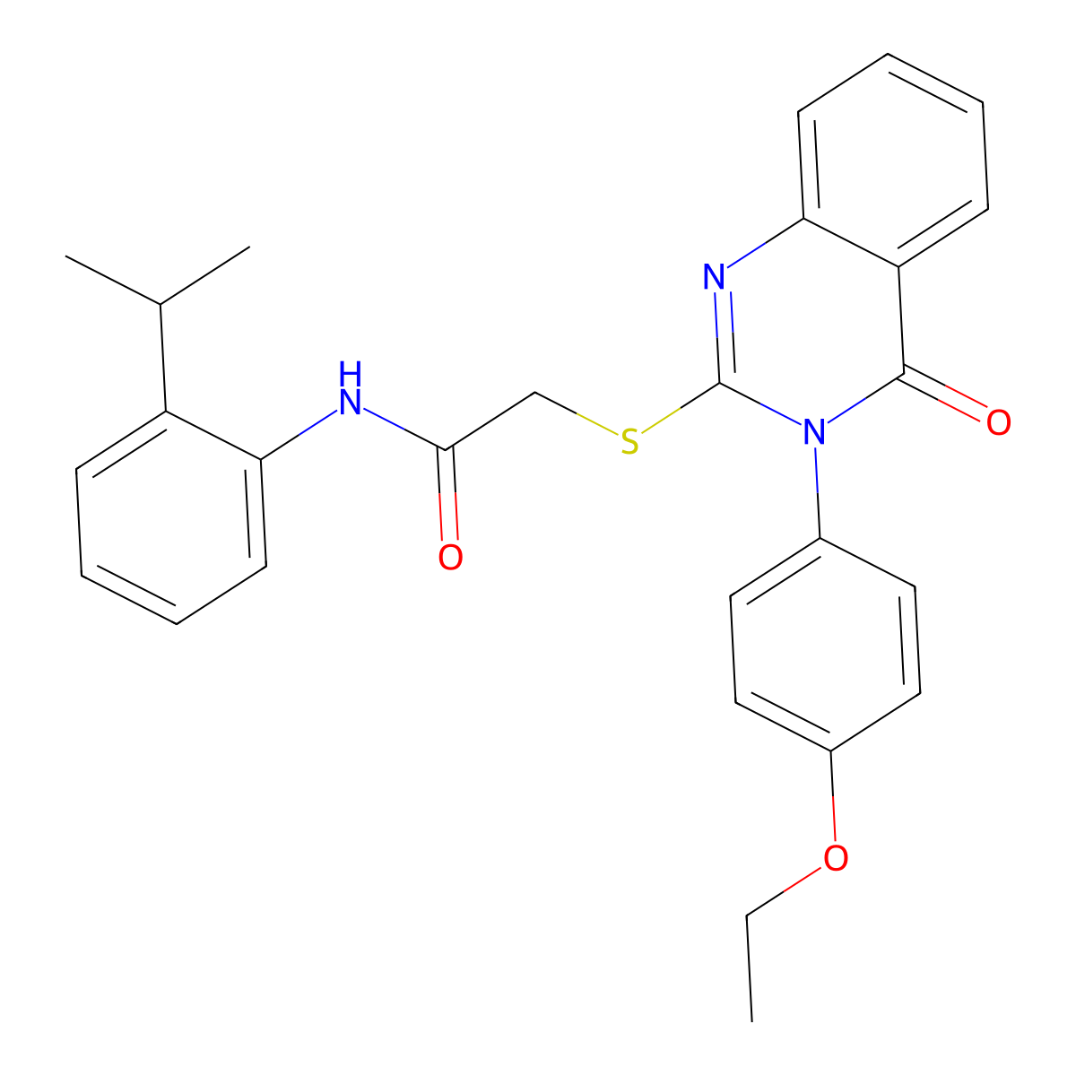 2-{[3-(4-Ethoxyphenyl)-4-oxo-3,4-dihydro-2-quinazolinyl]sulfanyl}-N-(2-isopropylphenyl)acetamide molecular structure, CAS 477318-91-5