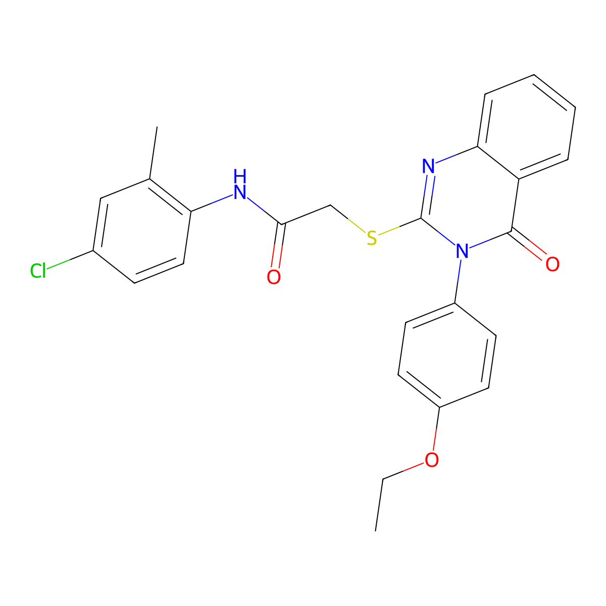 N-(4-Chloro-2-methylphenyl)-2-((3-(4-ethoxyphenyl)-4-oxo-3,4-dihydro-2-quinazolinyl)sulfanyl)acetamide molecular structure, CAS 477318-94-8