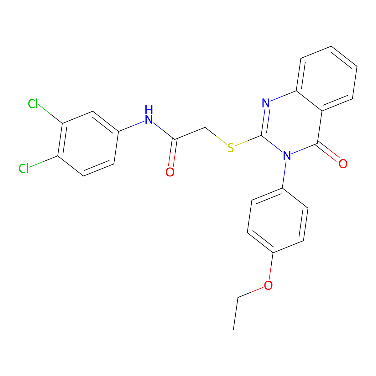 N-(3,4-Dichlorophenyl)-2-((3-(4-ethoxyphenyl)-4-oxo-3,4-dihydro-2-quinazolinyl)sulfanyl)acetamide molecular structure, CAS 477318-95-9