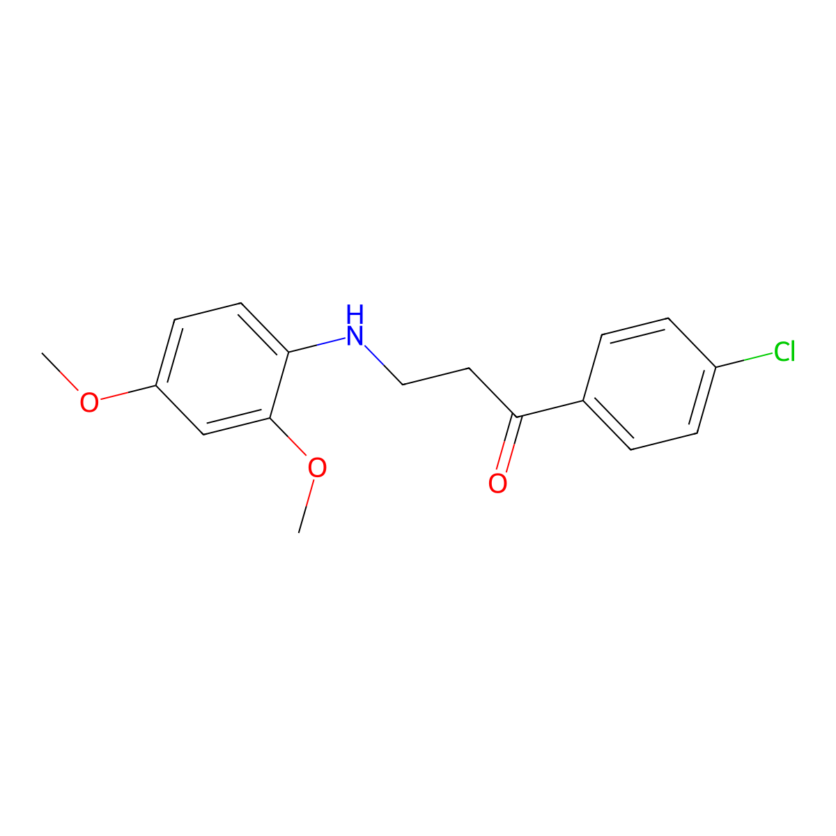 1-(4-Chlorophenyl)-3-(2,4-dimethoxyanilino)-1-propanone molecular structure, CAS 477318-99-3