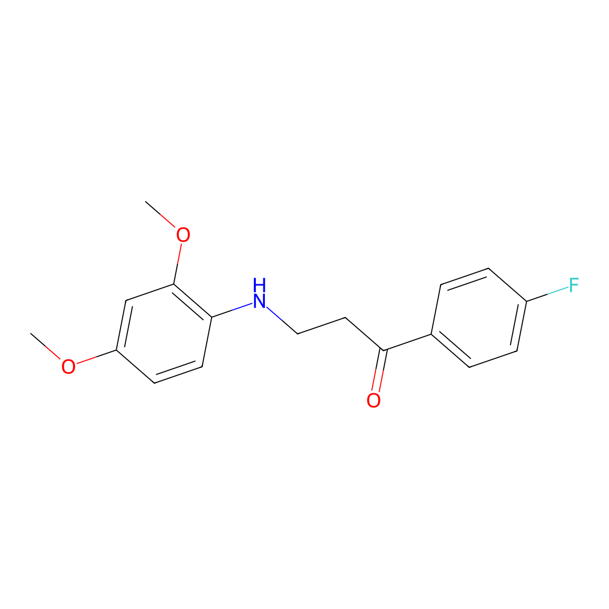 3-(2,4-Dimethoxyanilino)-1-(4-fluorophenyl)-1-propanone molecular structure, CAS 477319-00-9