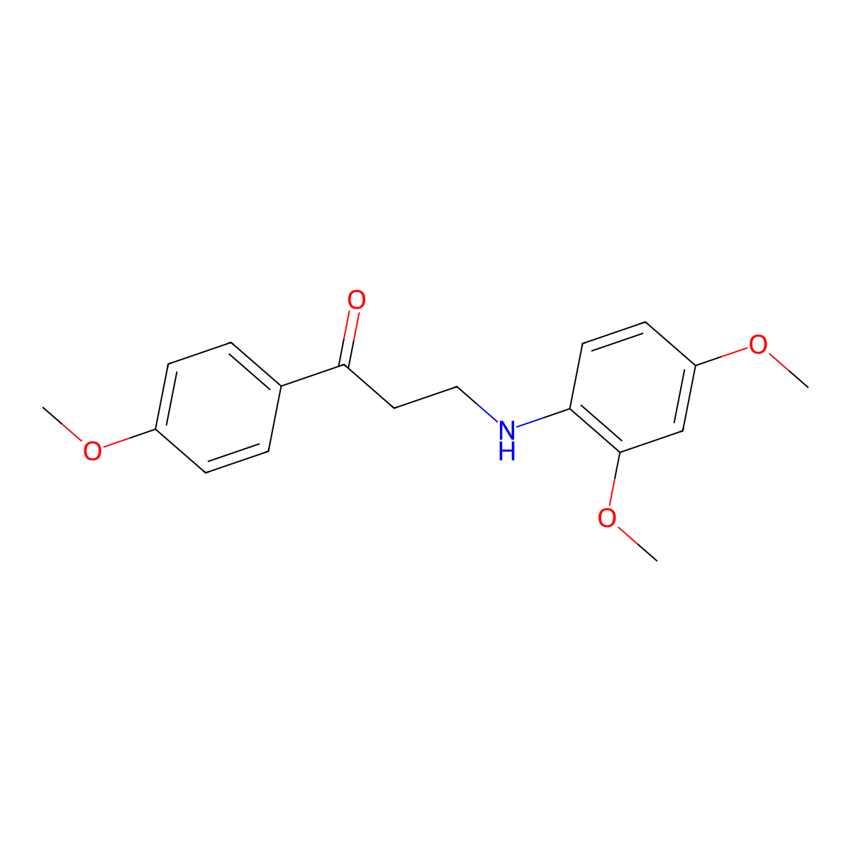3-(2,4-Dimethoxyanilino)-1-(4-methoxyphenyl)-1-propanone molecular structure, CAS 477319-01-0