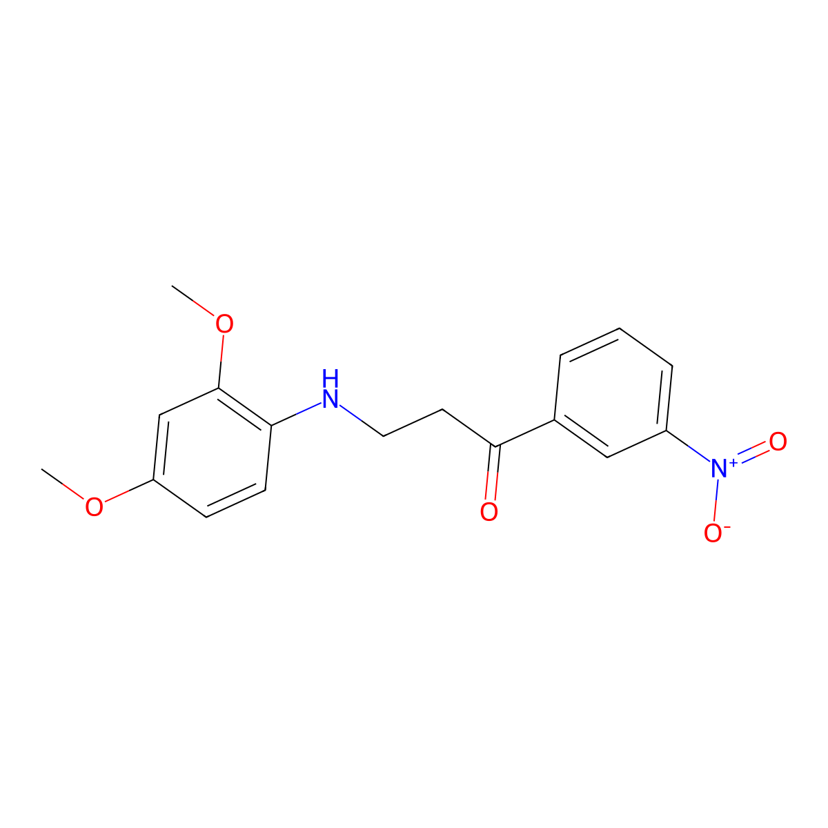 3-(2,4-Dimethoxyanilino)-1-(3-nitrophenyl)-1-propanone molecular structure, CAS 477319-06-5