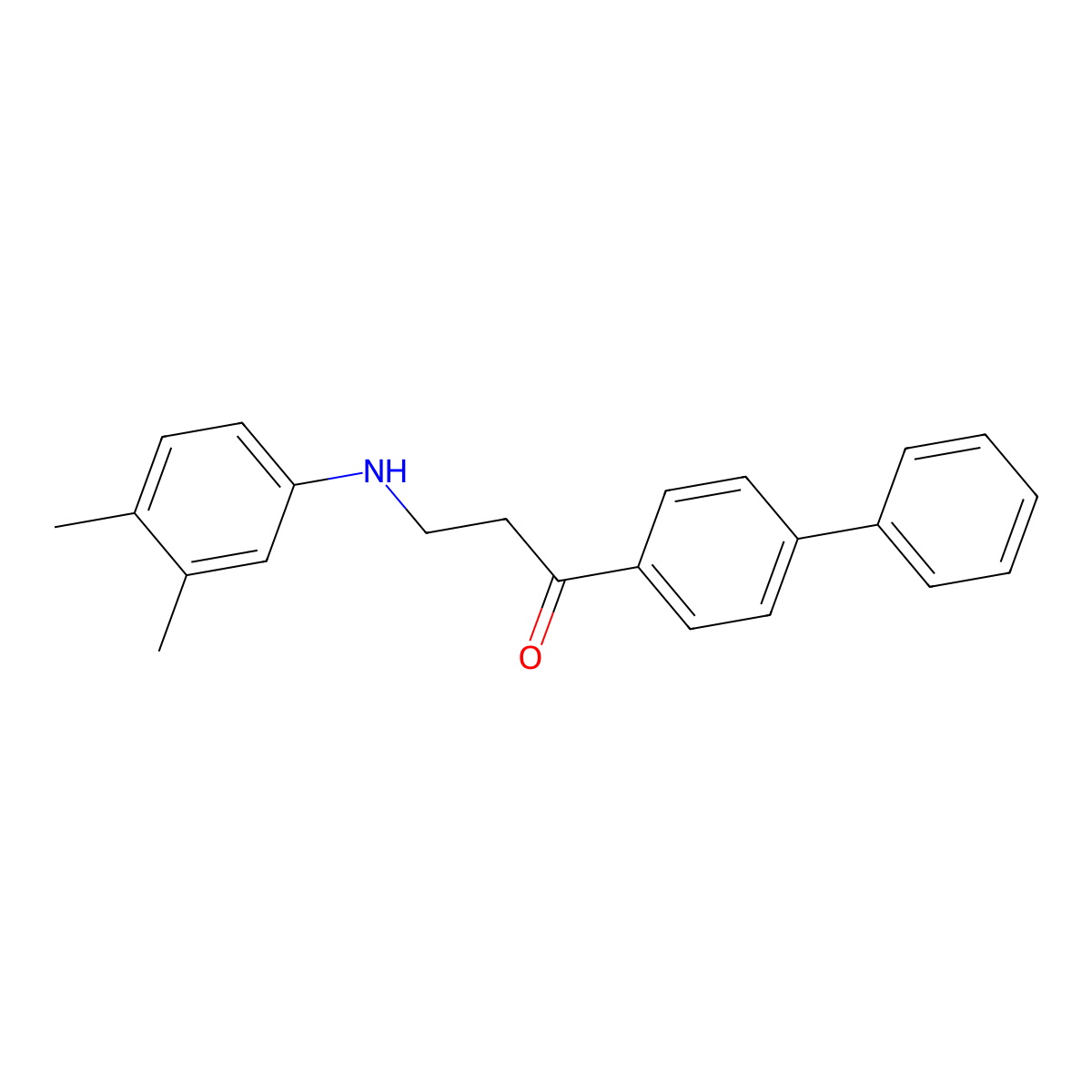 1-(1,1'-Biphenyl)-4-YL-3-(3,4-dimethylanilino)-1-propanone molecular structure, CAS 477319-07-6