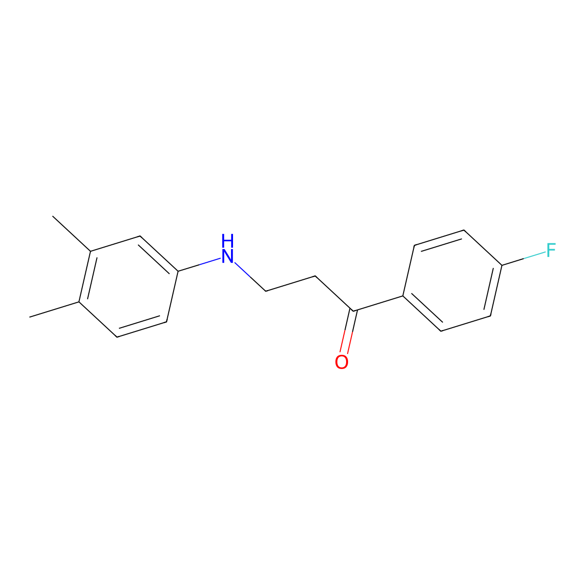 3-(3,4-Dimethylanilino)-1-(4-fluorophenyl)-1-propanone molecular structure, CAS 477319-09-8