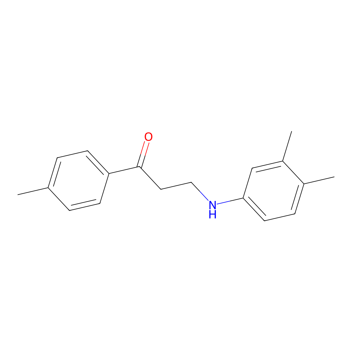 3-(3,4-Dimethylanilino)-1-(4-methylphenyl)-1-propanone molecular structure, CAS 477319-13-4