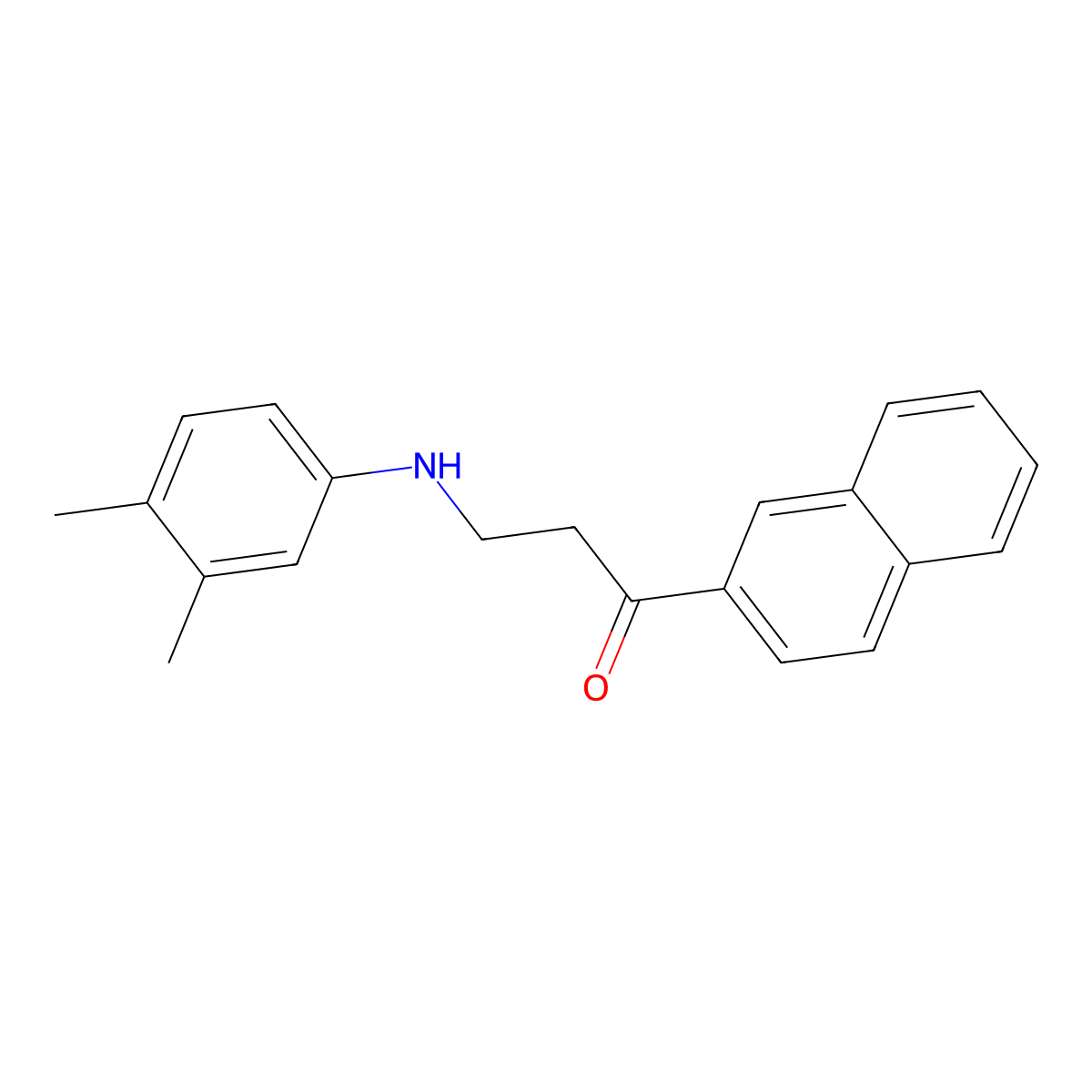 3-(3,4-Dimethylanilino)-1-(2-naphthyl)-1-propanone molecular structure, CAS 477319-14-5