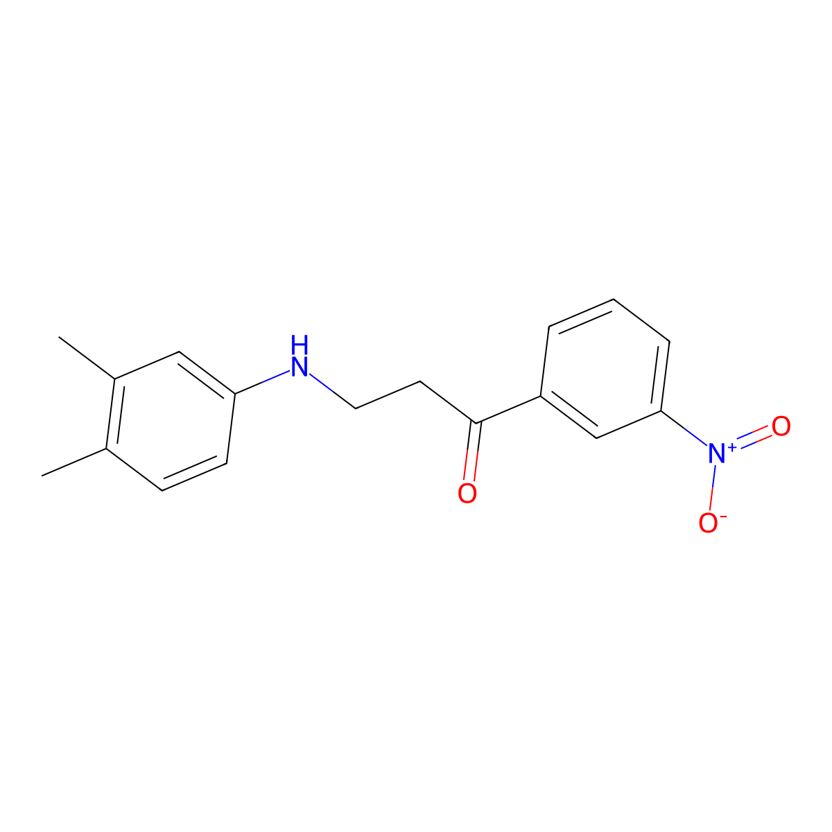 3-(3,4-Dimethylanilino)-1-(3-nitrophenyl)-1-propanone molecular structure, CAS 477319-16-7