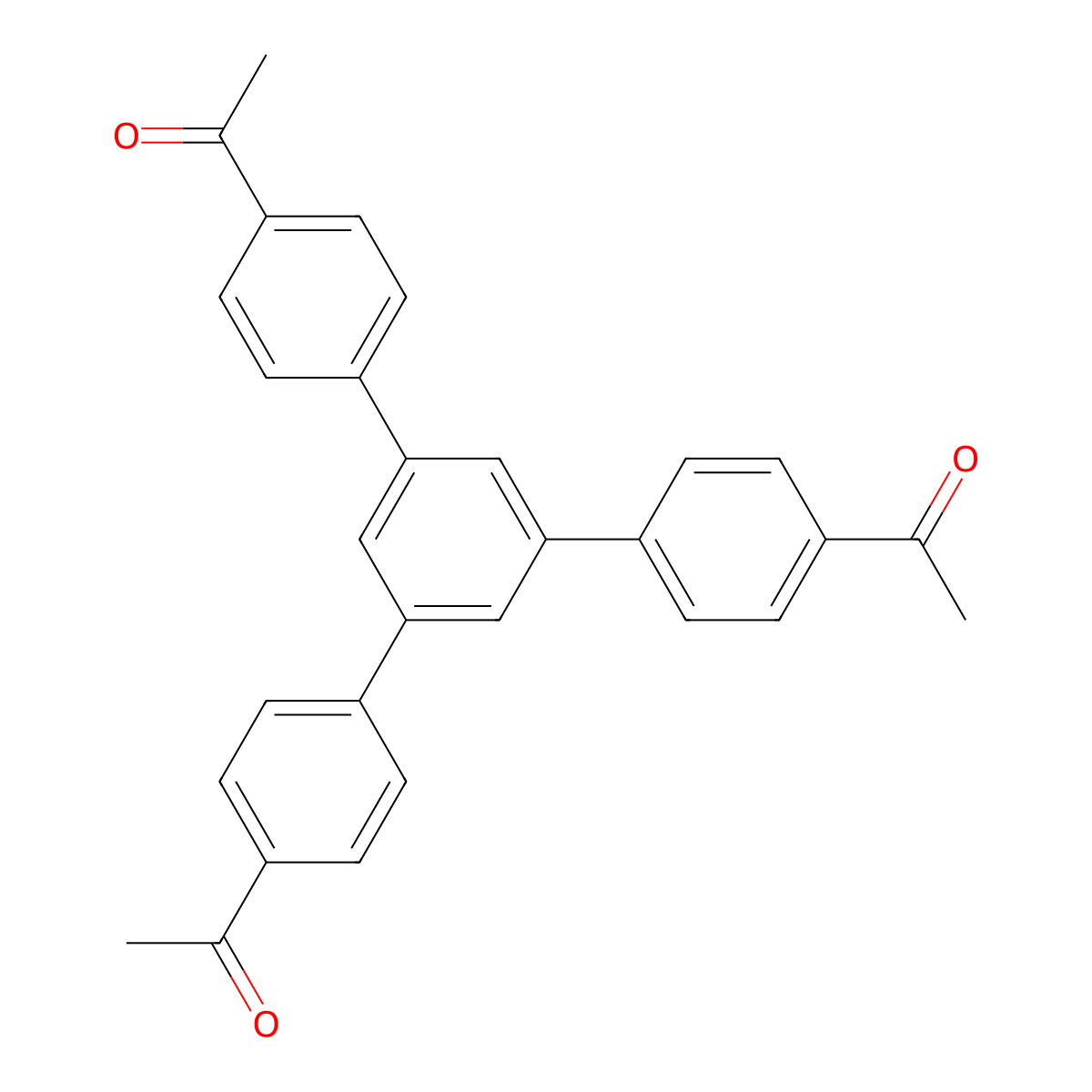 Ethanone, 1,1'-(5'-(4-acetylphenyl)(1,1':3',1''-terphenyl)-4,4''-diyl)bis- molecular structure, CAS 47732-99-0