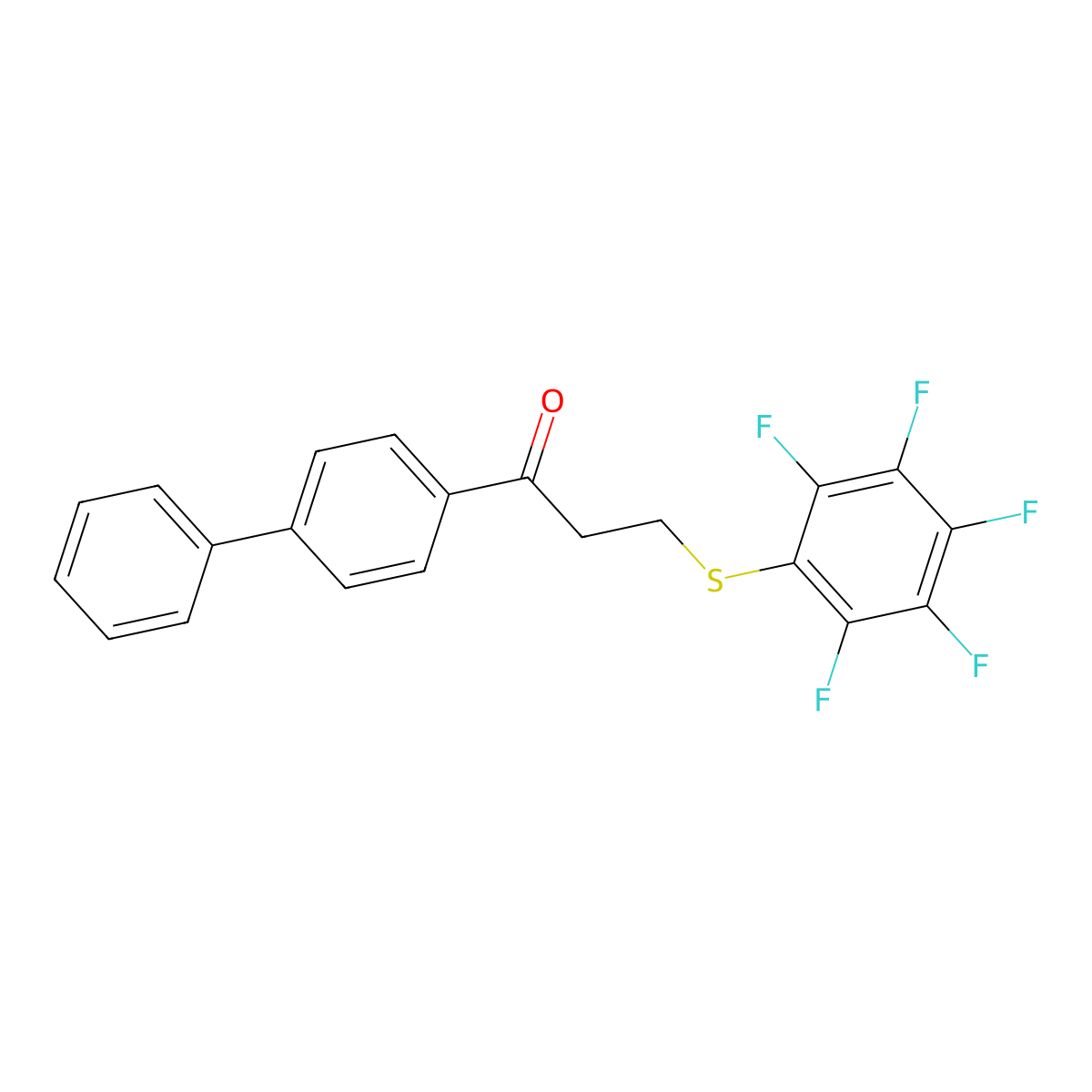 1-(1,1'-Biphenyl)-4-yl-3-((2,3,4,5,6-pentafluorophenyl)thio)-1-propanone molecular structure, CAS 477320-08-4