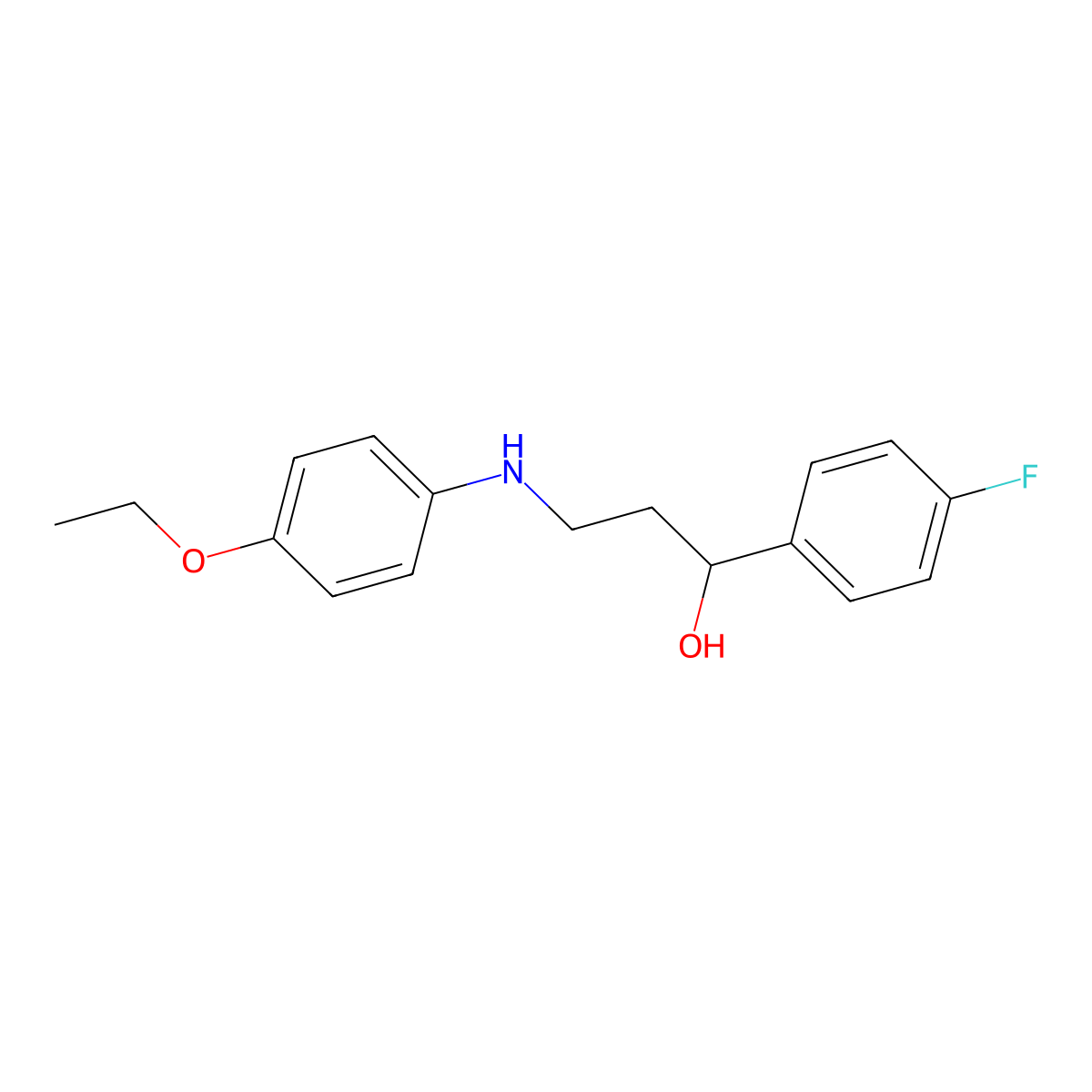 3-(4-Ethoxyanilino)-1-(4-fluorophenyl)-1-propanol molecular structure, CAS 477320-10-8