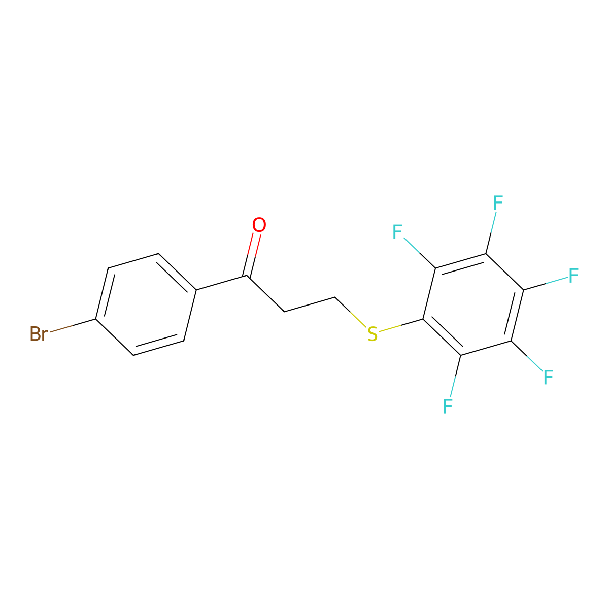 1-(4-Bromophenyl)-3-((2,3,4,5,6-pentafluorophenyl)thio)-1-propanone molecular structure, CAS 477320-12-0