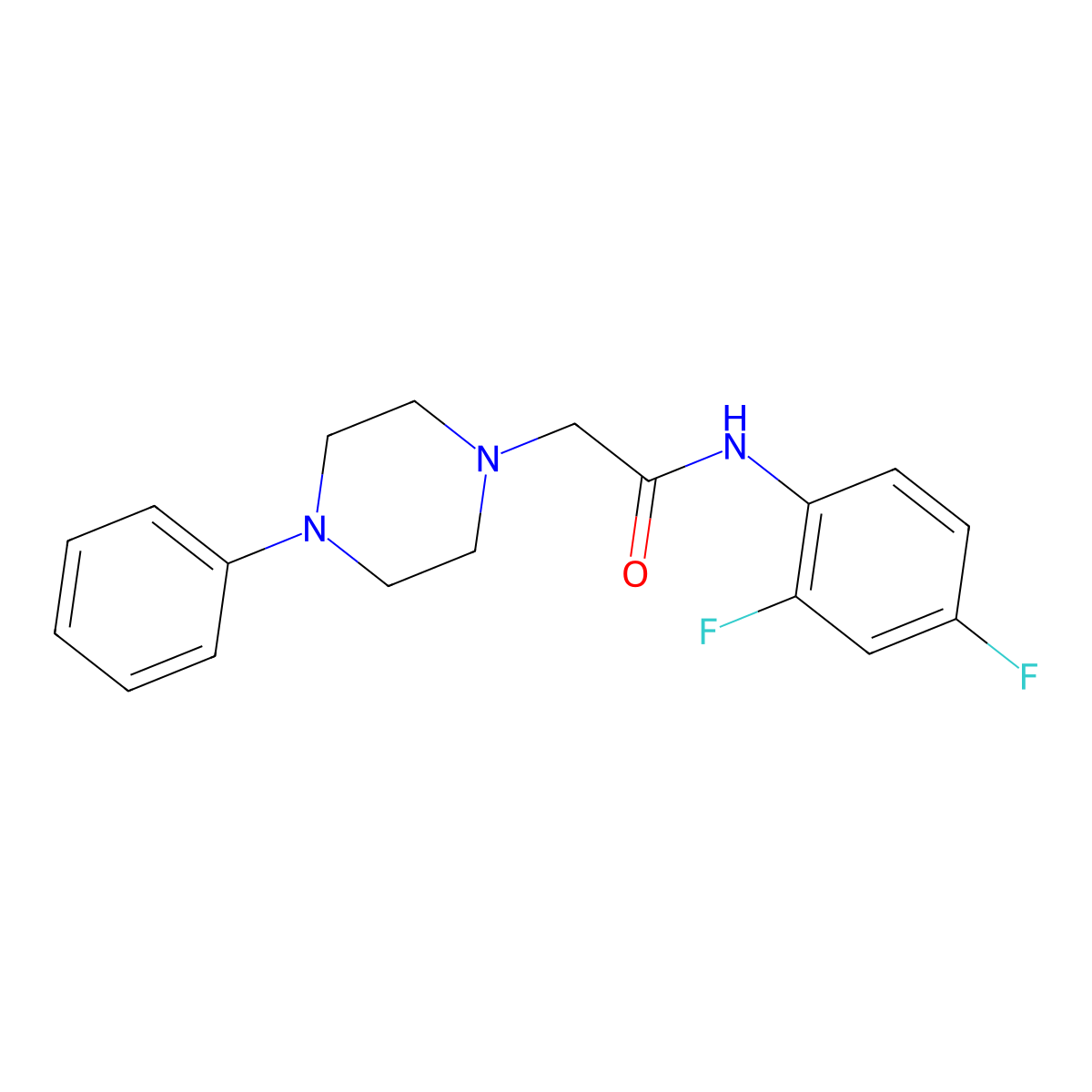 N-(2,4-Difluorophenyl)-2-(4-phenyl-1-piperazinyl)acetamide molecular structure, CAS 477320-16-4