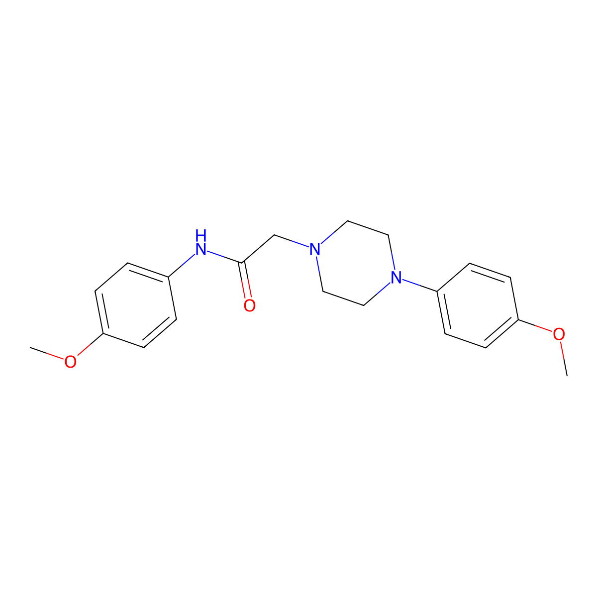N-(4-Methoxyphenyl)-2-(4-(4-methoxyphenyl)-1-piperazinyl)acetamide molecular structure, CAS 477320-19-7