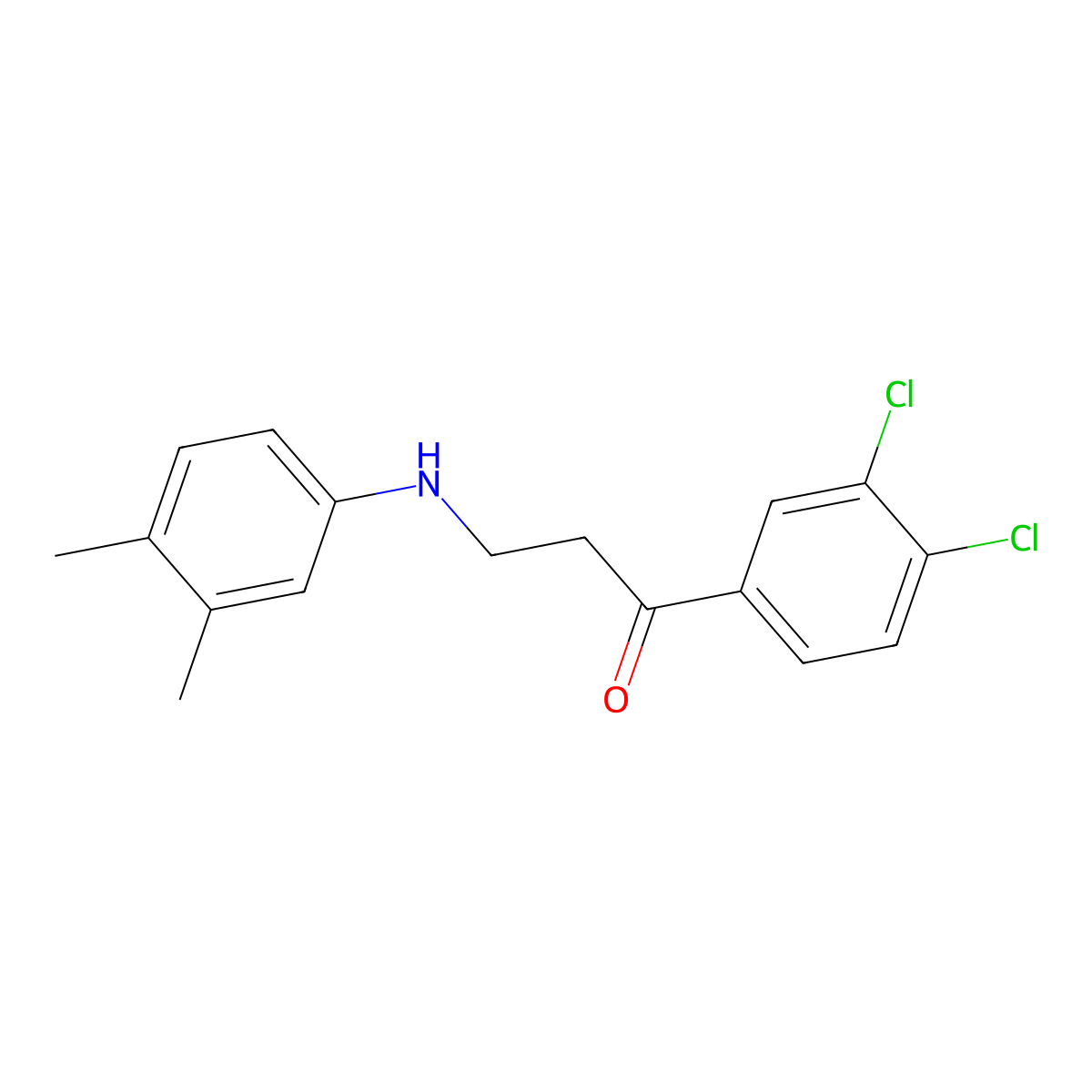 1-(3,4-Dichlorophenyl)-3-(3,4-dimethylanilino)-1-propanone molecular structure, CAS 477320-21-1