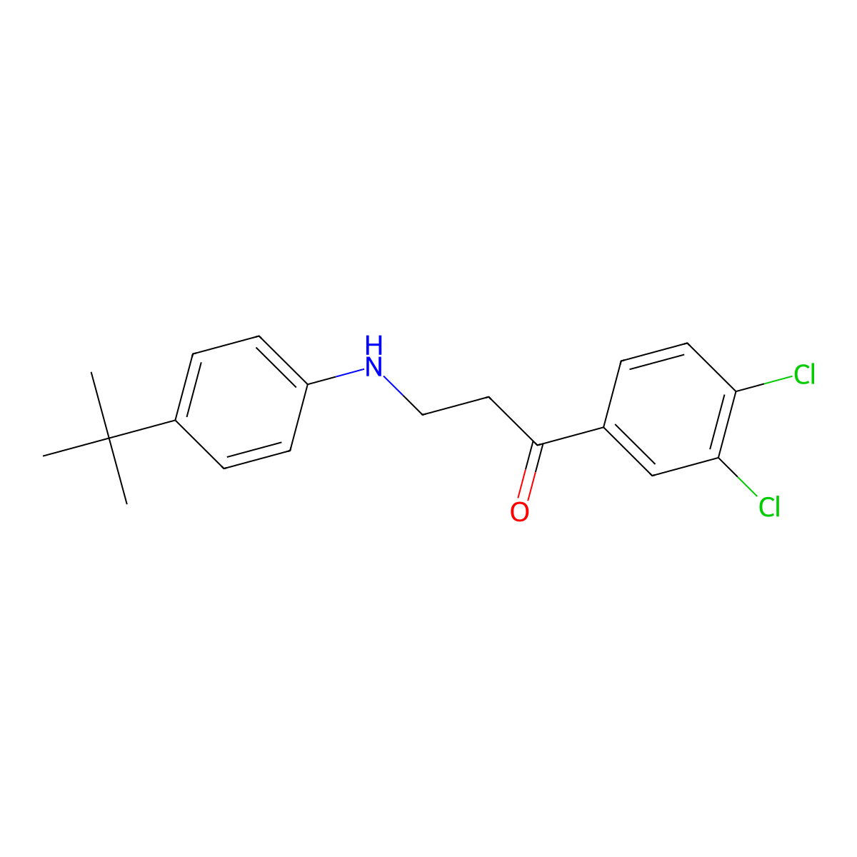 3-(4-Tert-butylanilino)-1-(3,4-dichlorophenyl)-1-propanone molecular structure, CAS 477320-22-2