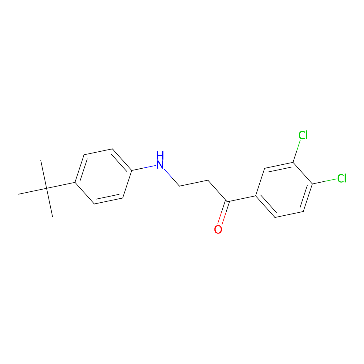 3-(4-Tert-butylanilino)-1-(3,4-dichlorophenyl)-1-propanone molecular structure, CAS 477320-22-2