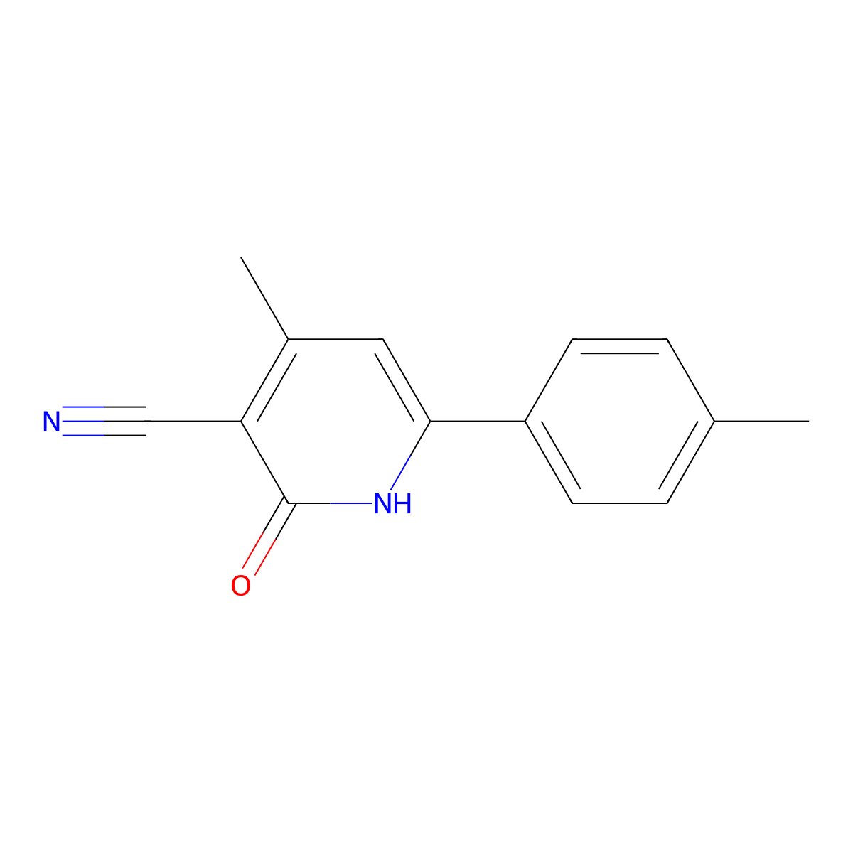 4-Methyl-6-(4-methylphenyl)-2-oxo-1,2-dihydro-3-pyridinecarbonitrile molecular structure, CAS 477320-28-8