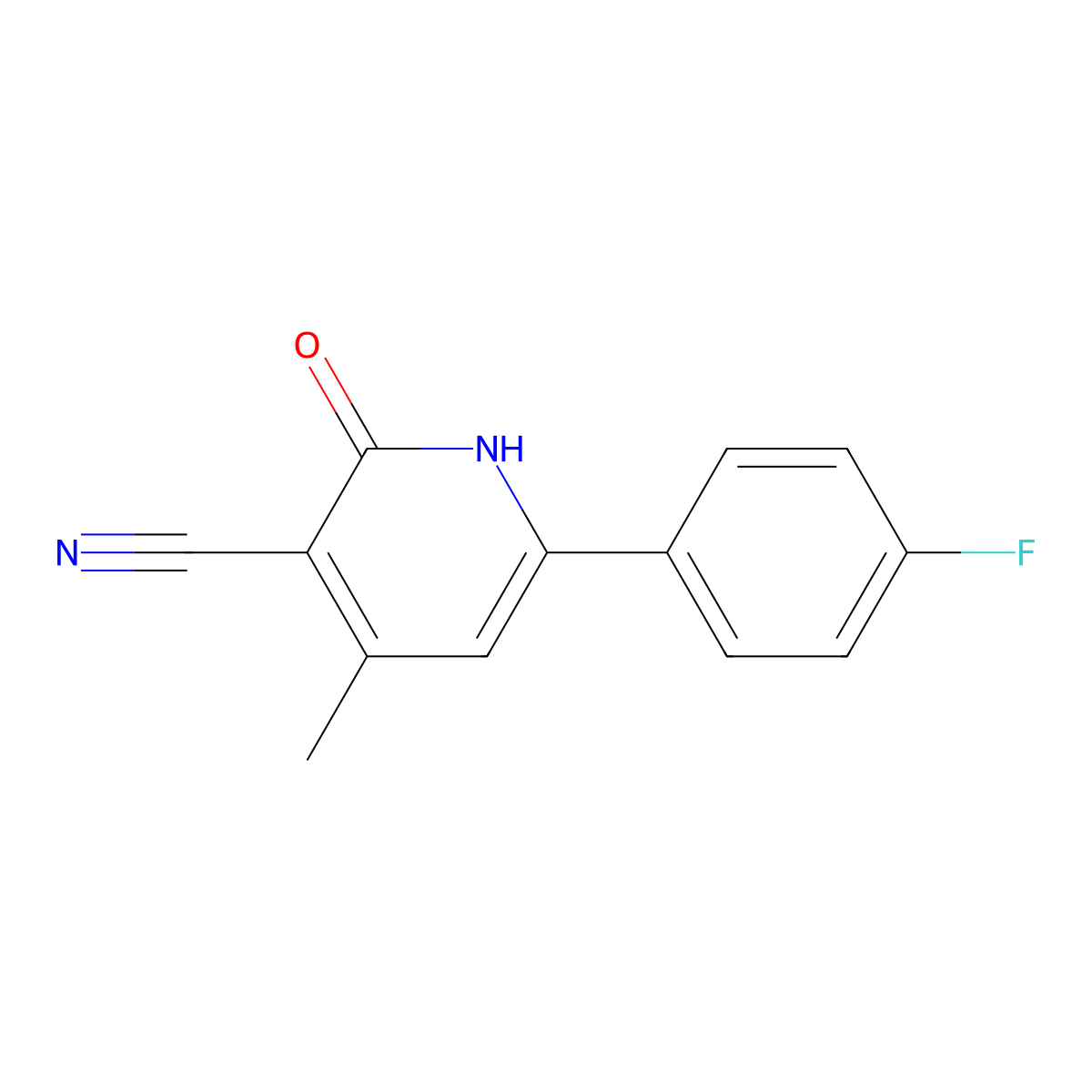 6-(4-Fluorophenyl)-4-methyl-2-oxo-1,2-dihydro-3-pyridinecarbonitrile molecular structure, CAS 477320-29-9