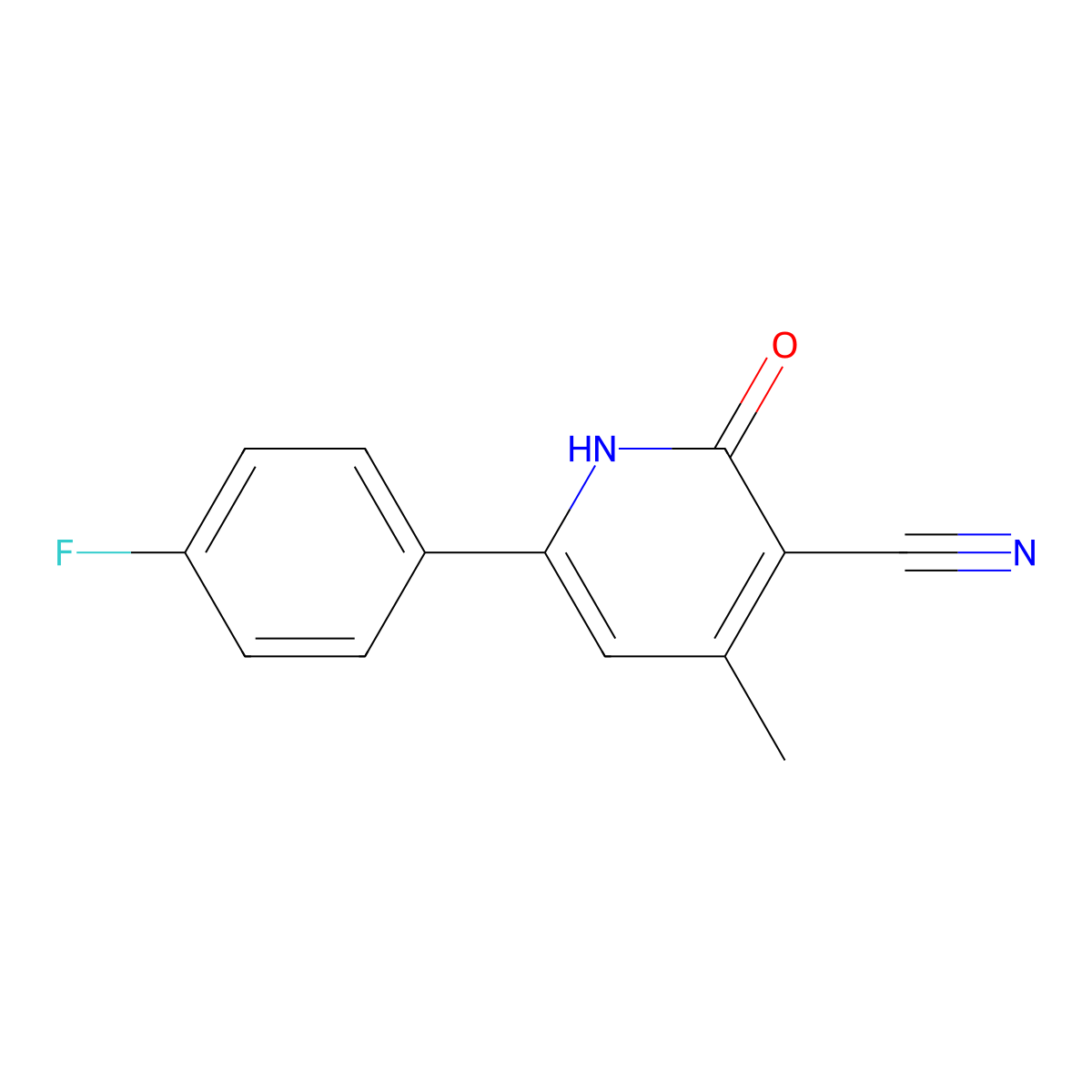 6-(4-Fluorophenyl)-4-methyl-2-oxo-1,2-dihydro-3-pyridinecarbonitrile molecular structure, CAS 477320-29-9