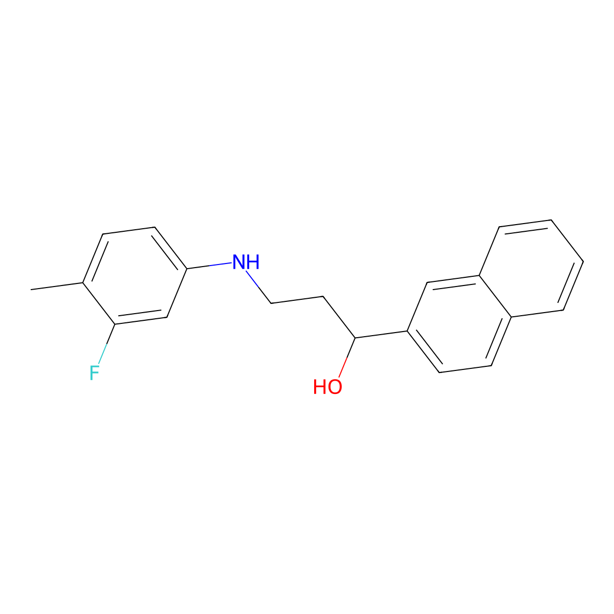 3-(3-Fluoro-4-methylanilino)-1-(2-naphthyl)-1-propanol molecular structure, CAS 477320-39-1